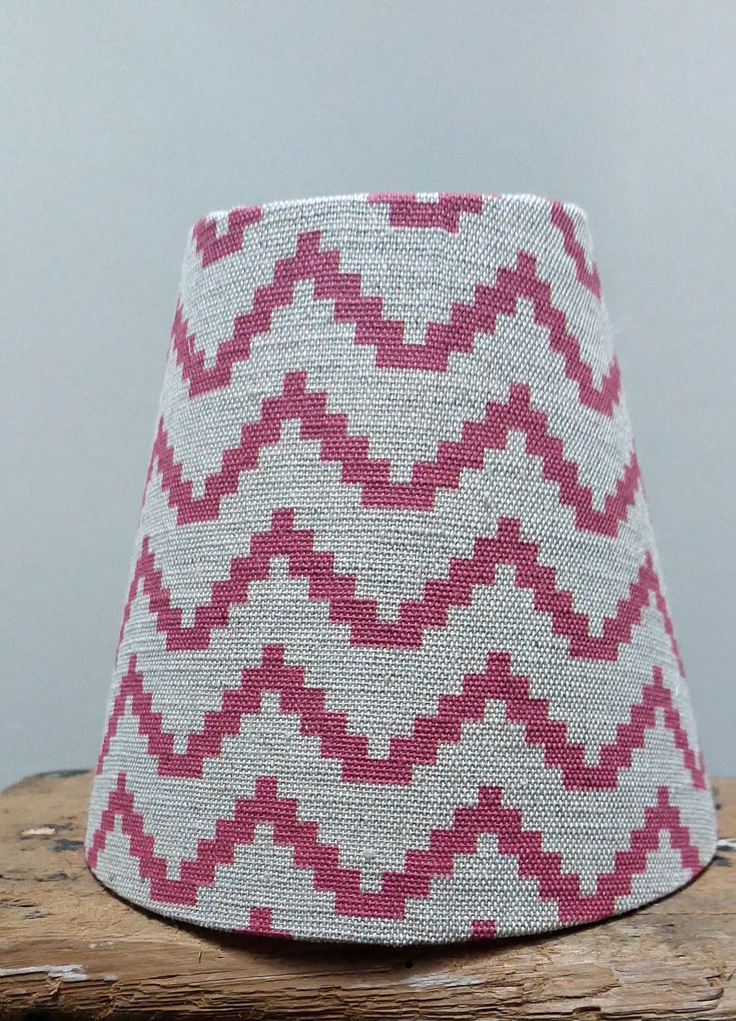 Linen Zig Red Candle Clip Lampshade