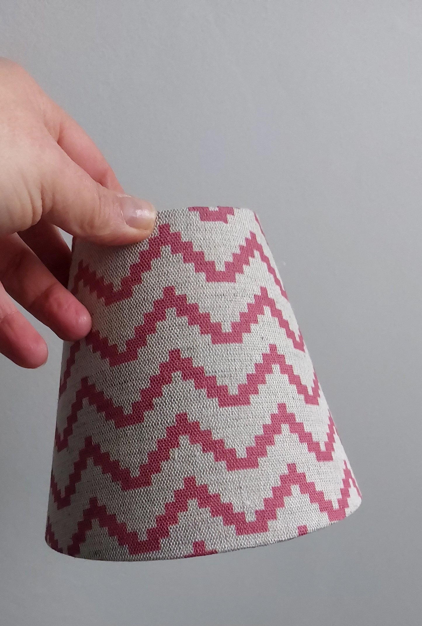 Linen Zig Red Candle Clip Lampshade