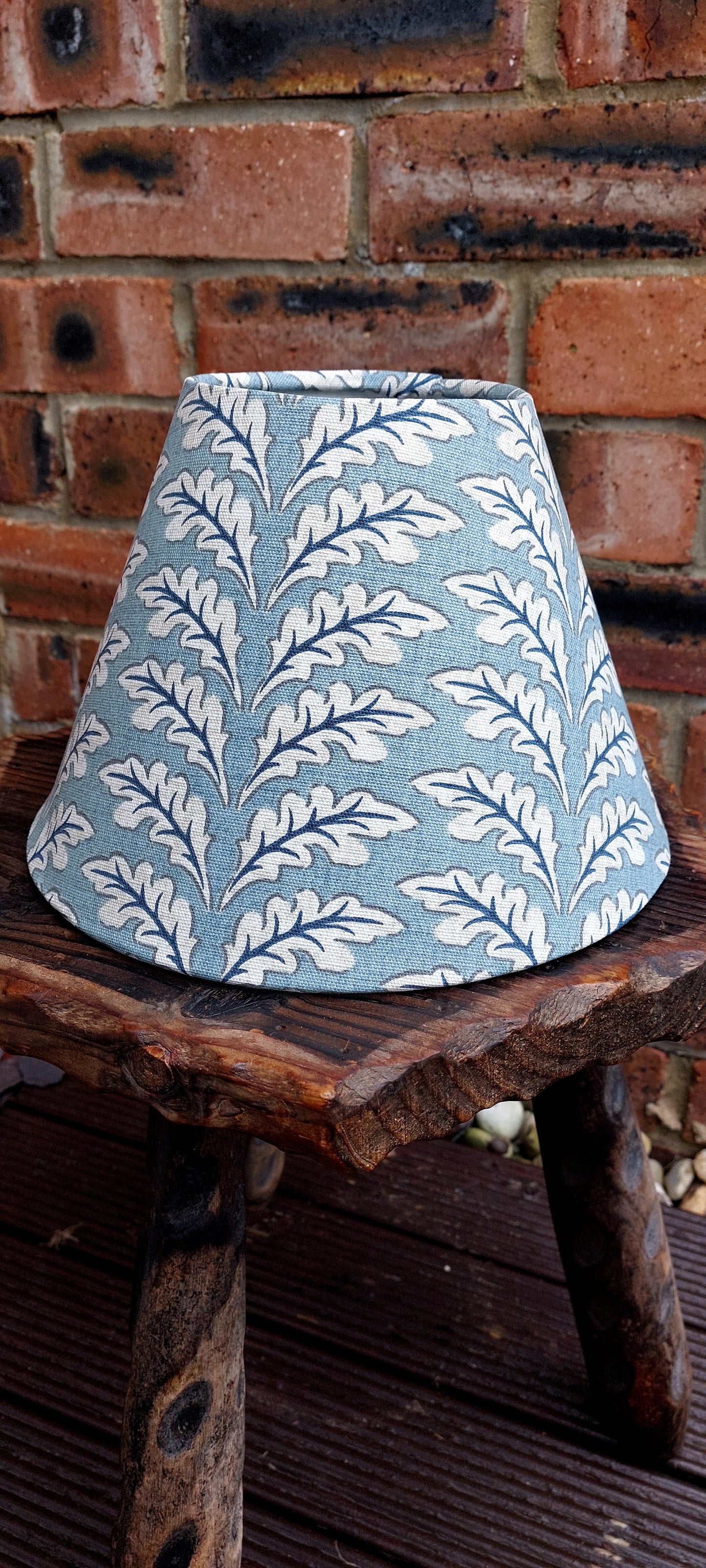 Thepuffindesigns tapered lampshade blue morris style