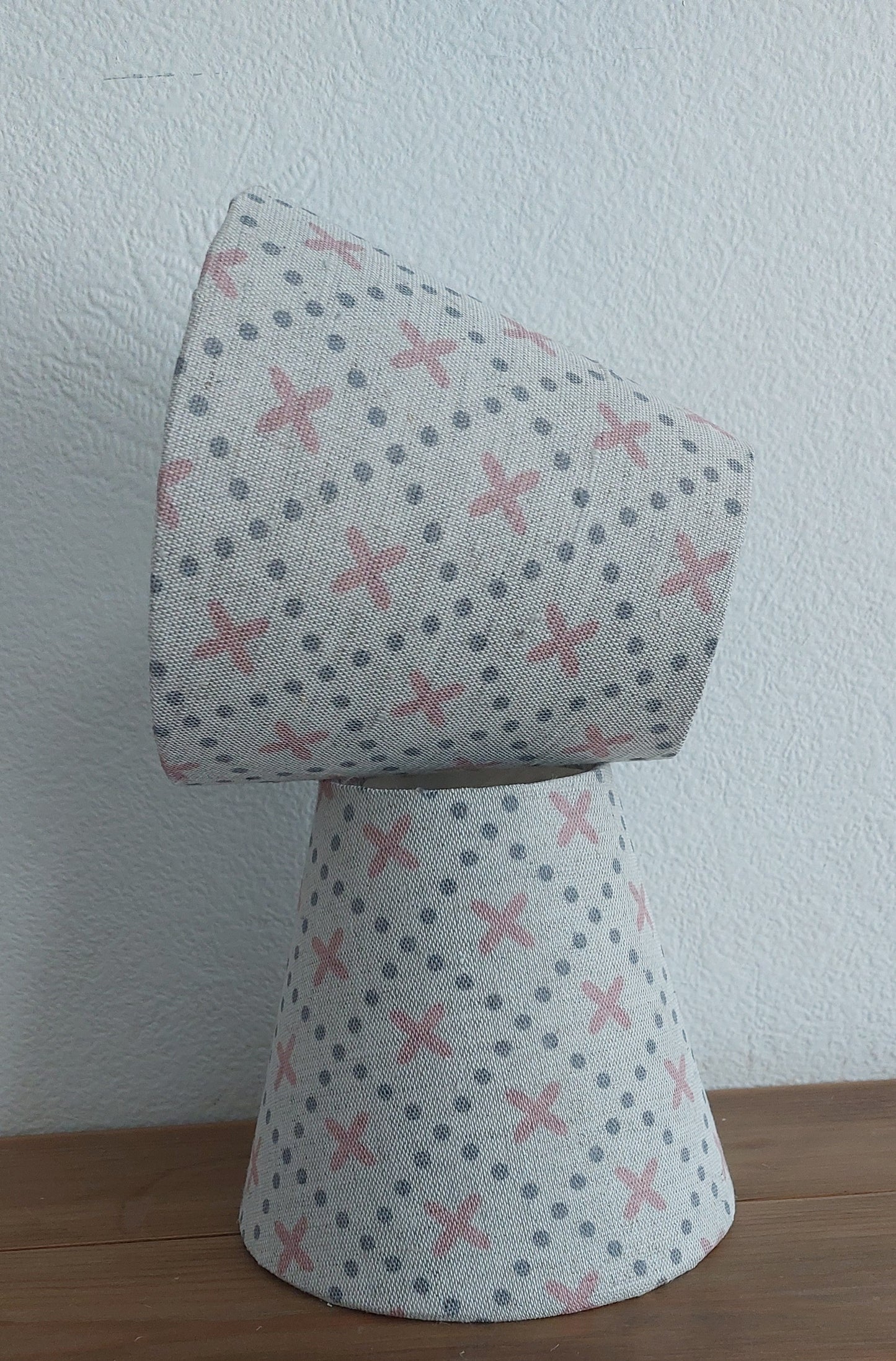 Geometric pink Candle Clip Linen Lampshade
