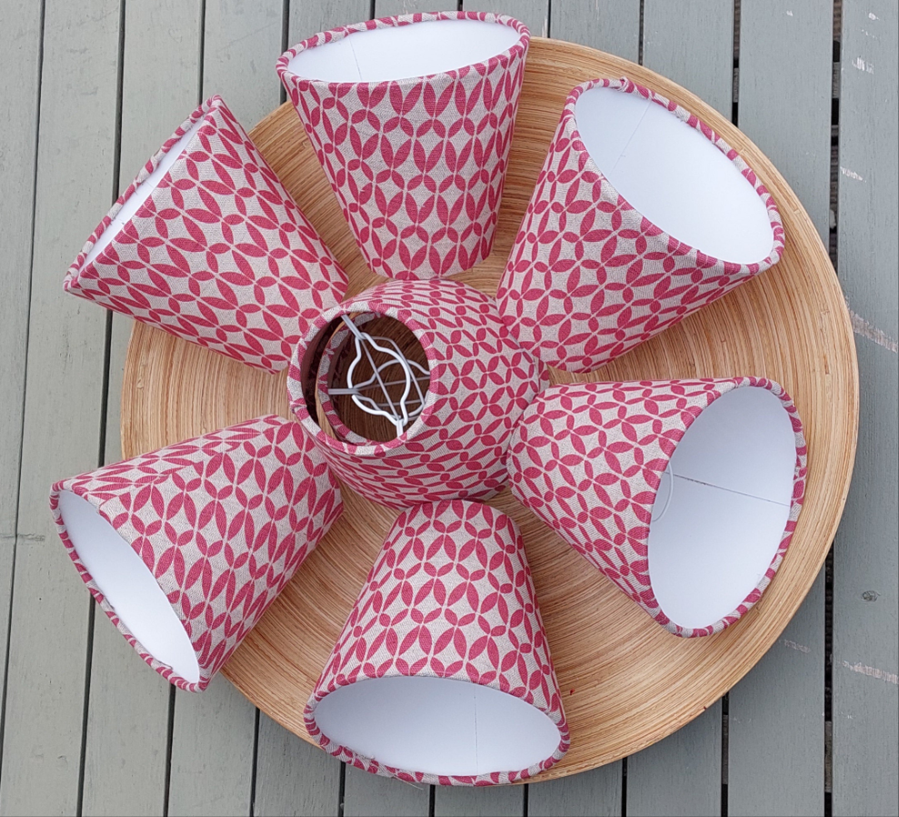 Red Scandi Linen Candle Clip Lampshade