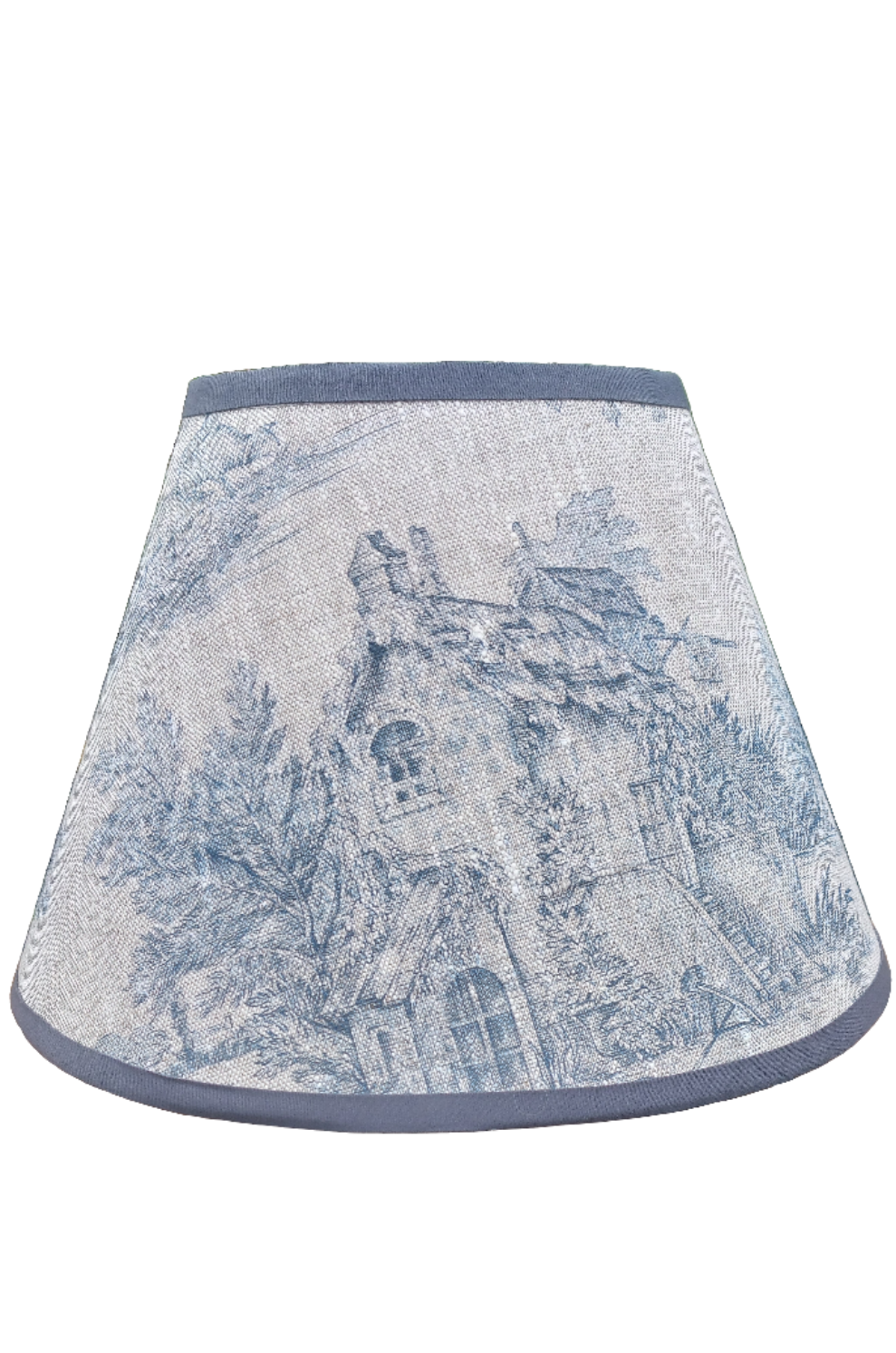 French toile de Jouy in blue tapered lampshade