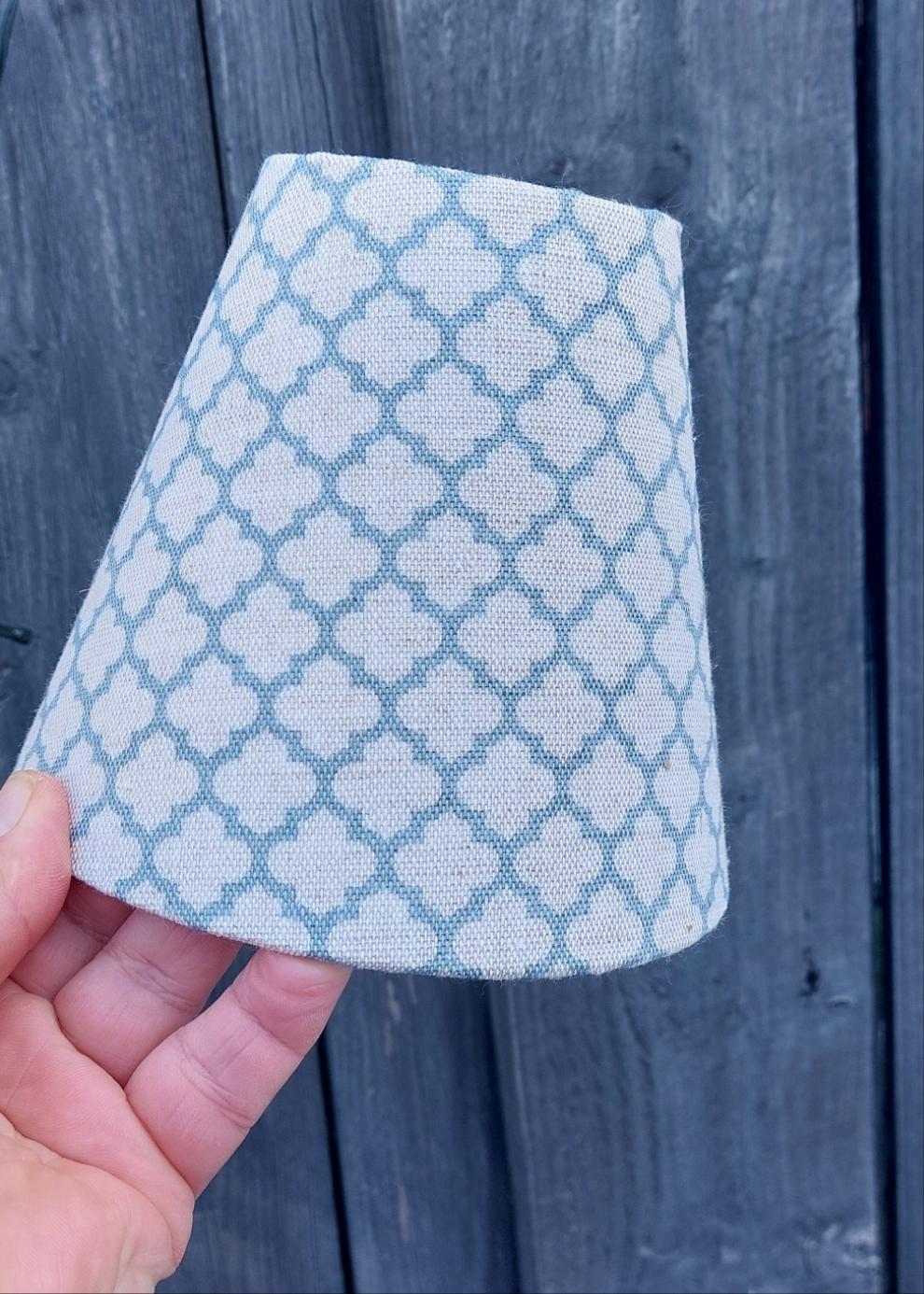 Blue deco handmade candle clip linen lampshade