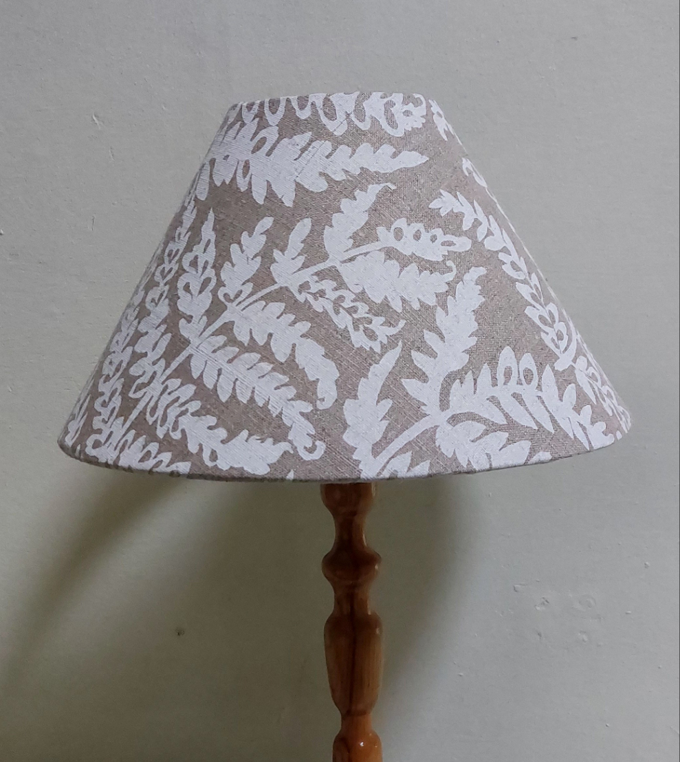 Tapered fern lampshade linen
