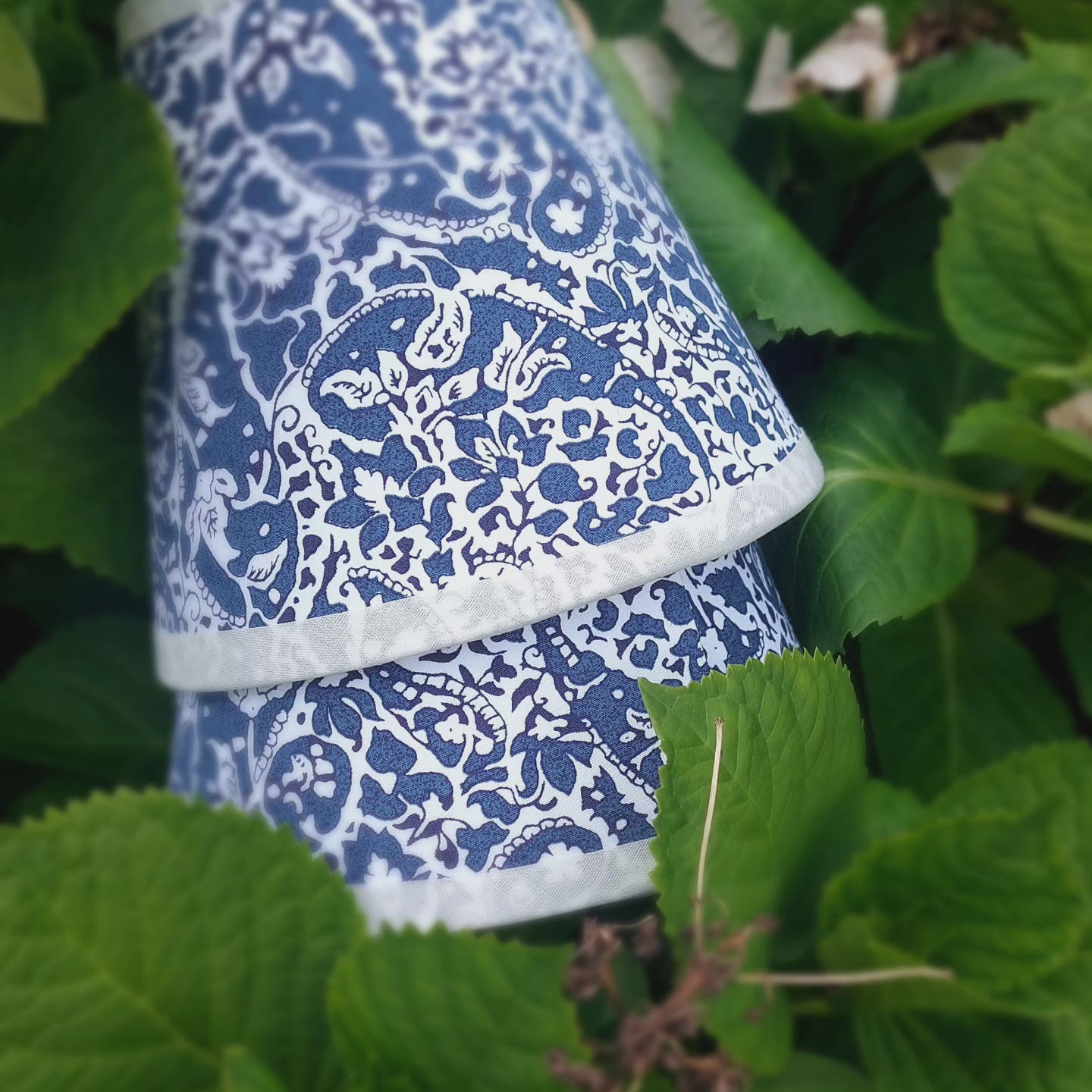 Liberty fabric paisley navy candle clip lampshade