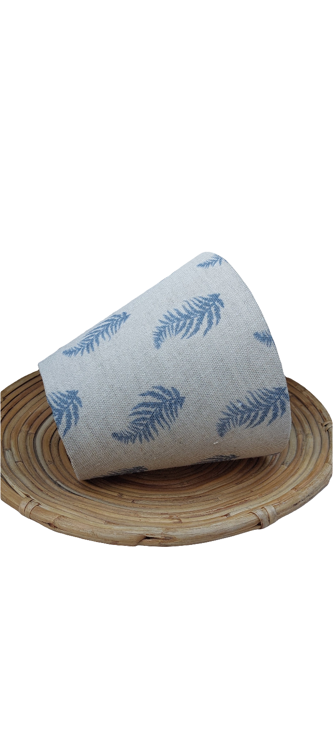 Blue fern linen lampshade candle clip scone