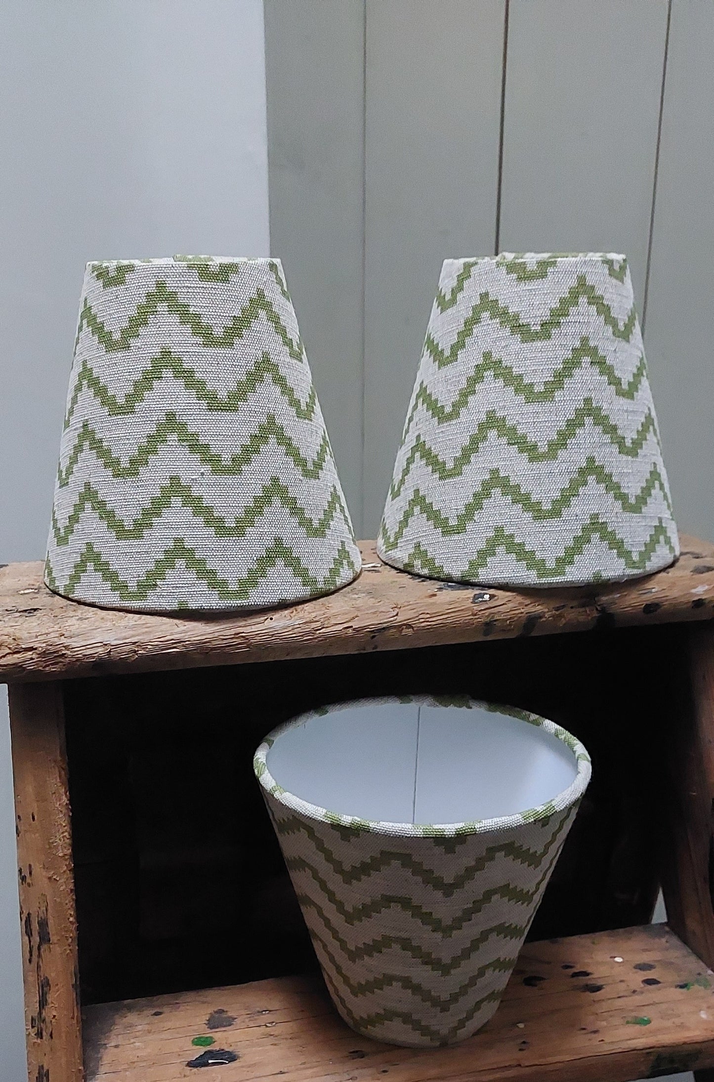 Candle clip lampshade zig green