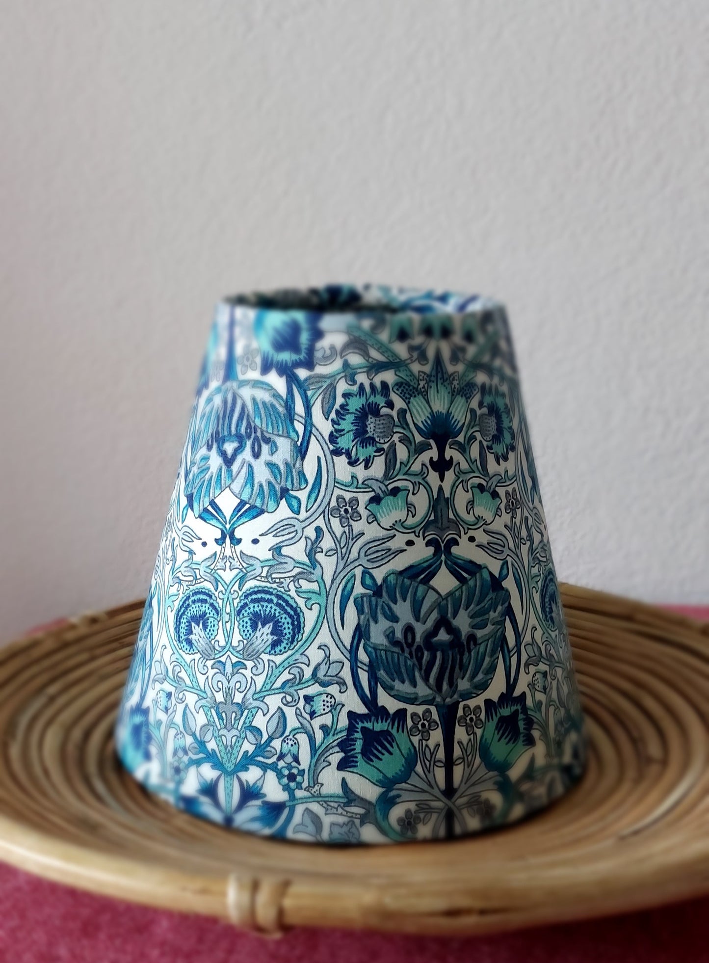 Liberty Loden blue candle clip lampshade