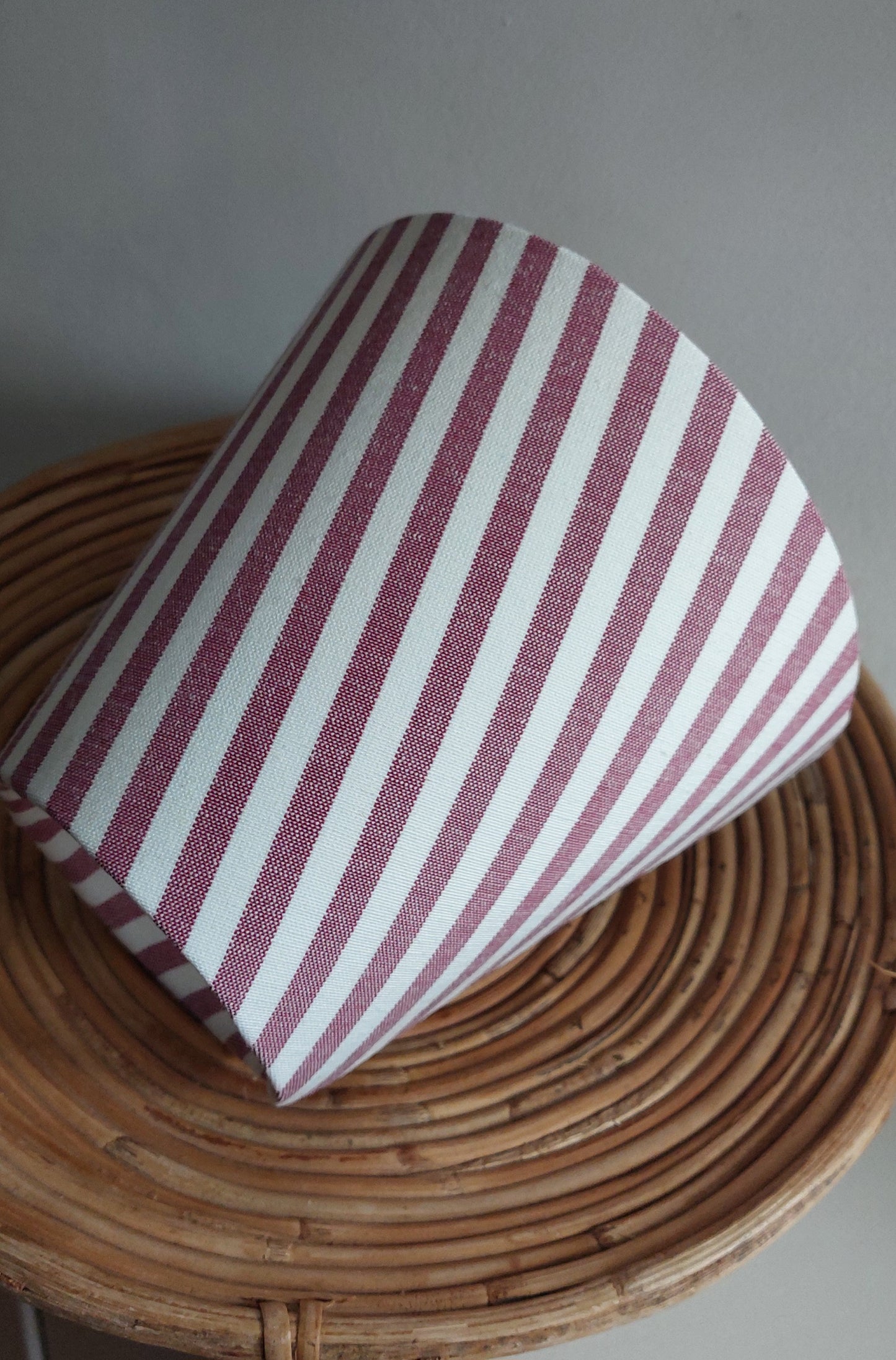 Candy Stripe Burgundy Candle Clip Lampshade Small Beside