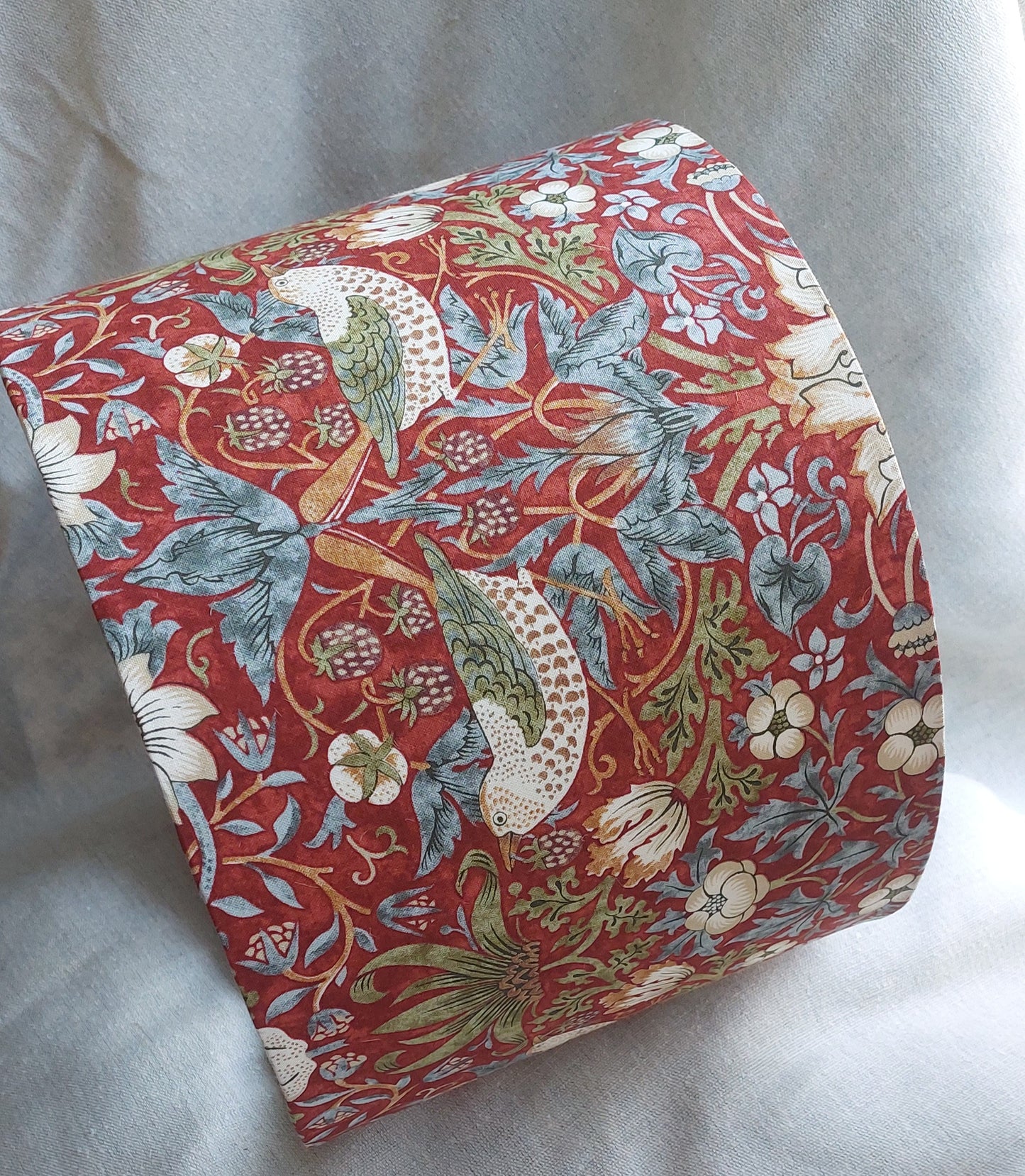 William Morris Strawberry Thief Lampshade Red
