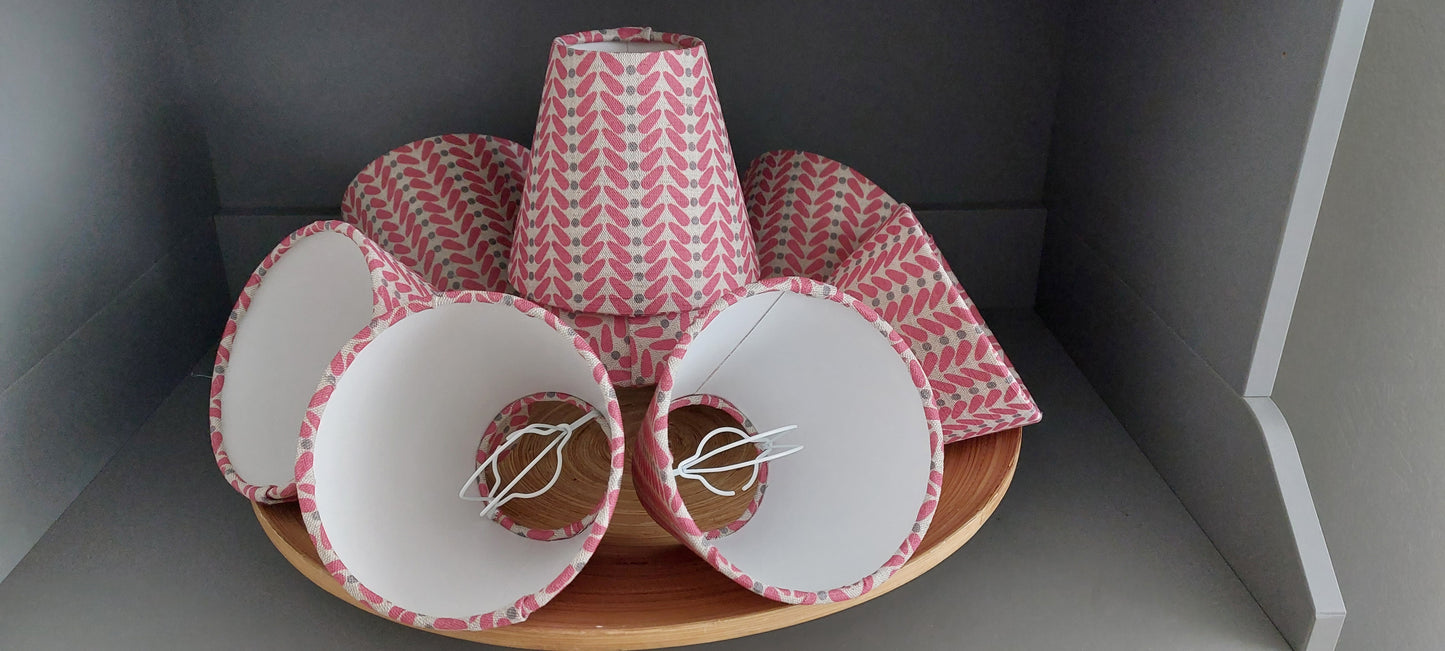 Scandi Red Linen Candle Clip Lampshade