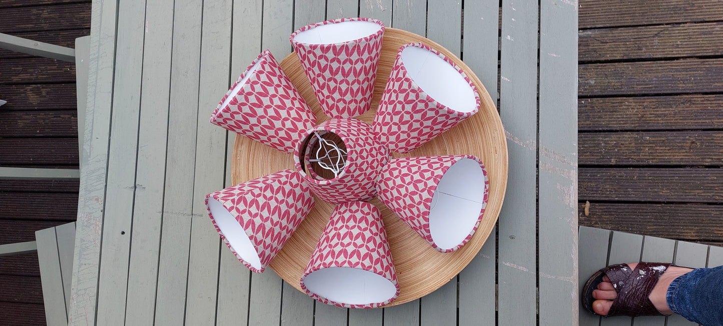 Red Scandi Linen Candle Clip Lampshade
