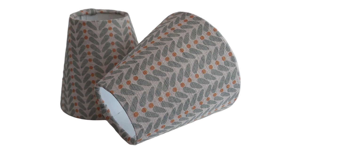 Grey Scandi wings candle clip lampshade