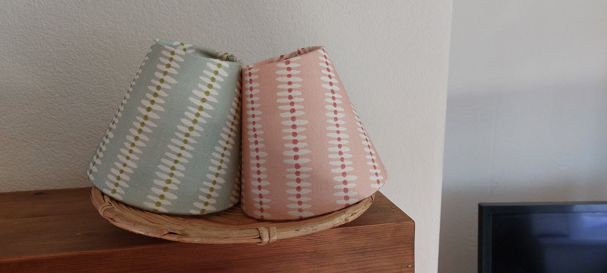 Pink candle clip lampshade.