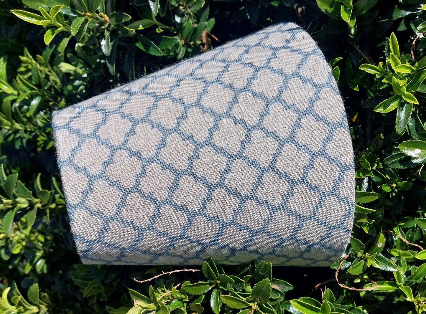 Blue deco handmade candle clip linen lampshade