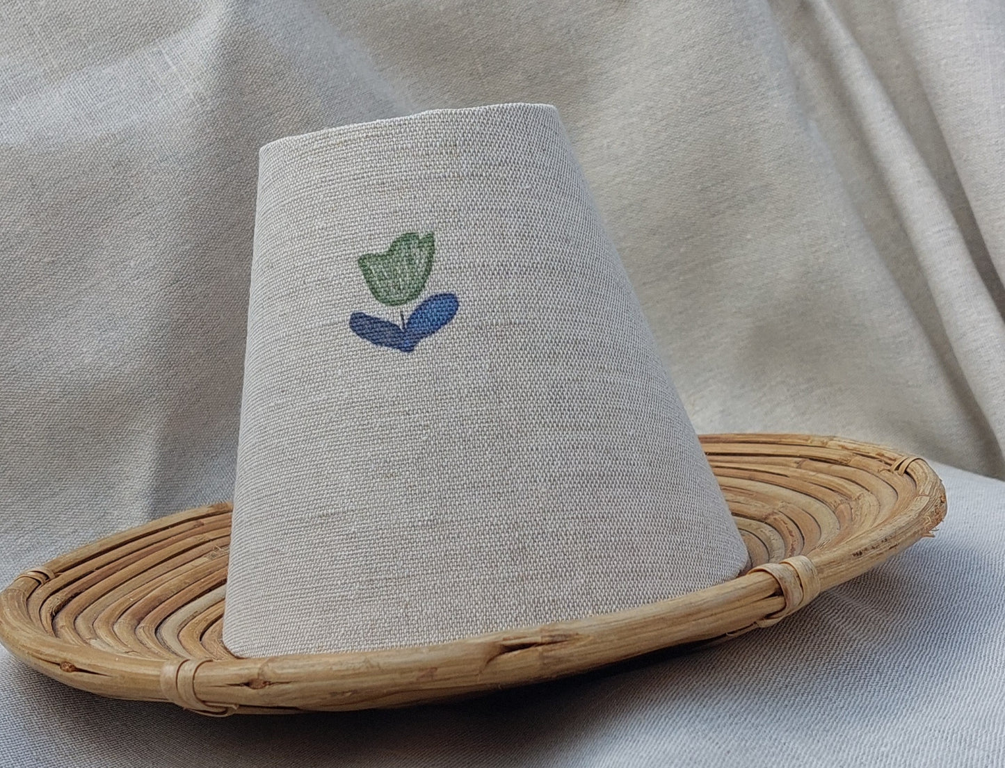 Floral linen candle clip lampshade scone