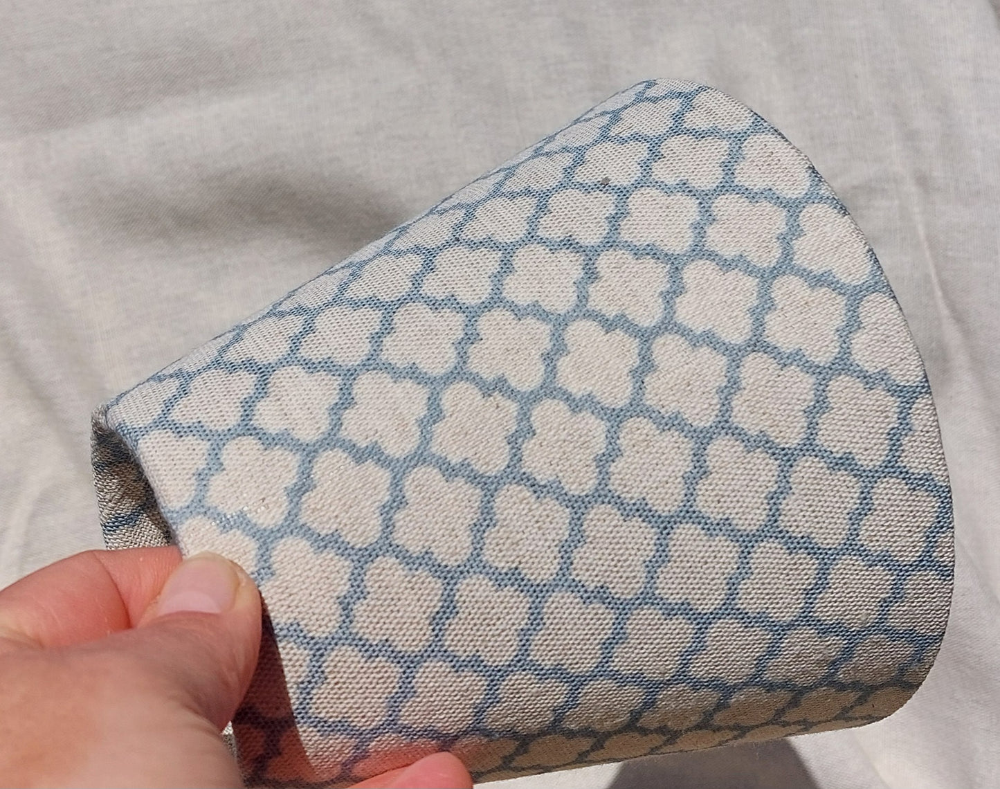 Blue linen handmade lampshade scone