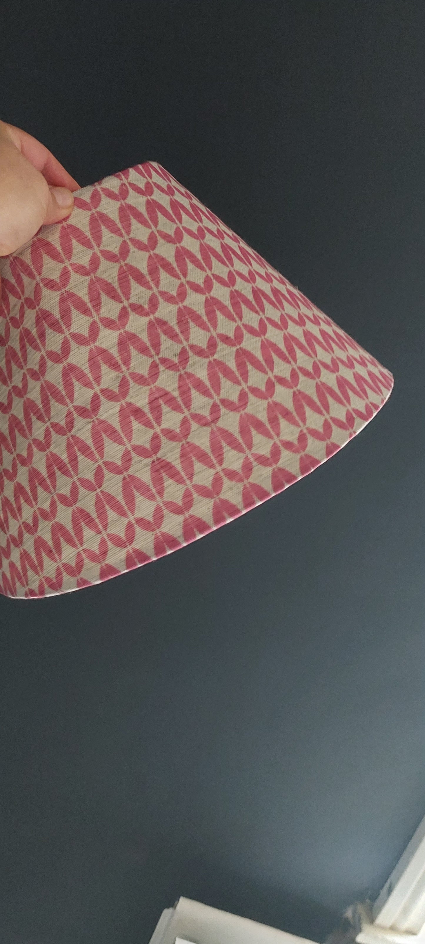Linen Red handmade tapered lampshade
