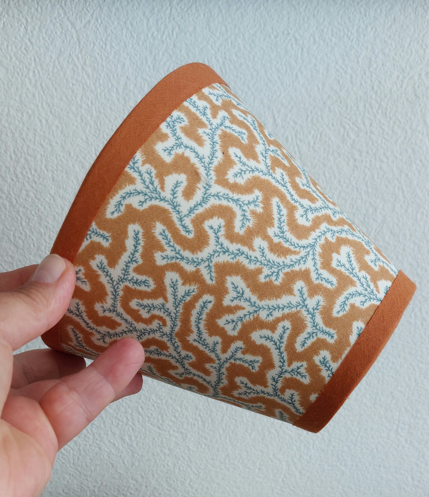 Sanderson Dulcie Candle Clip Lampshade with orange trim