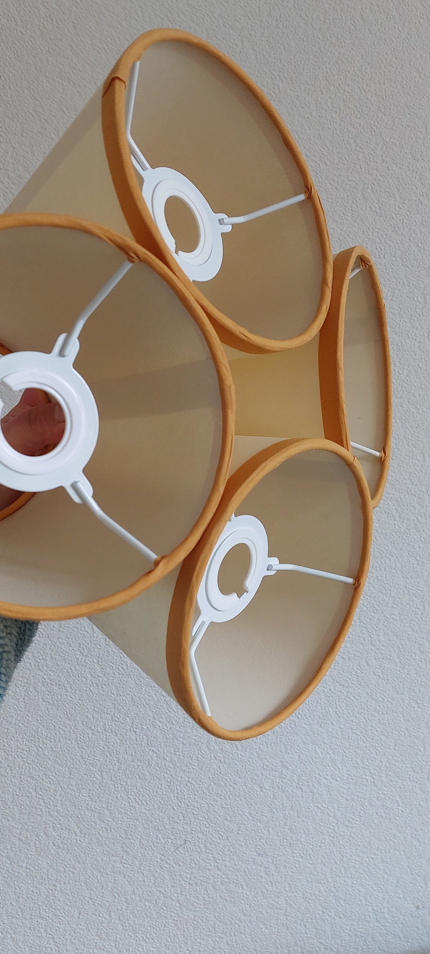 Yellow trim parchment lampshade