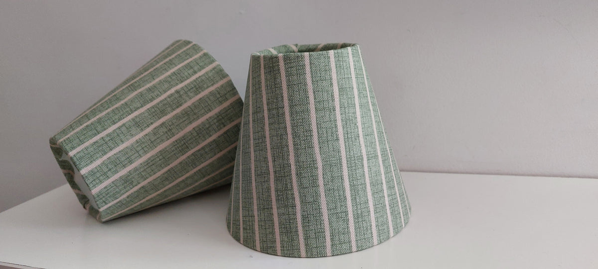 Green stripe candle clip lampshade