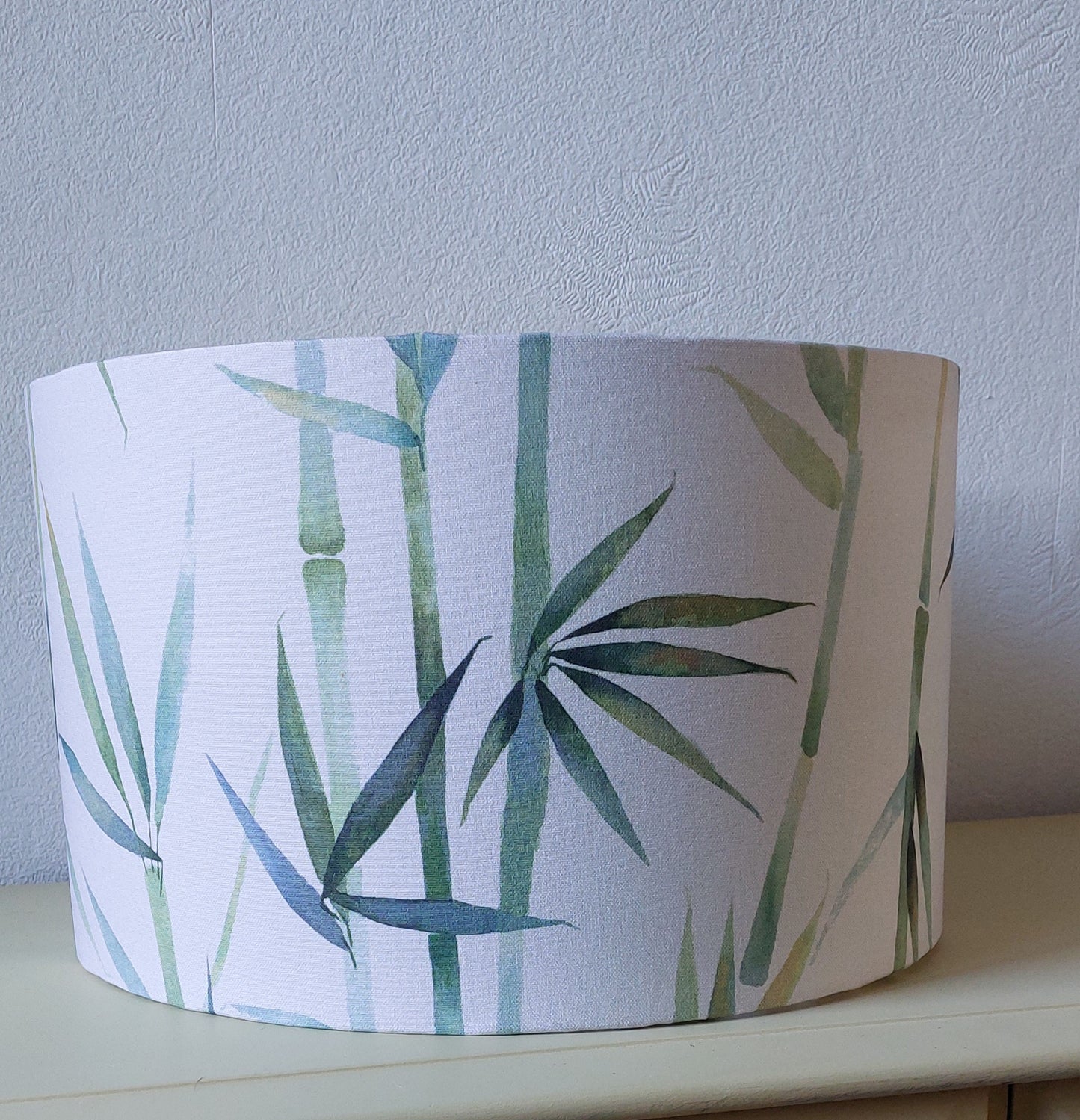 Botanical leaved handmade lampshade green