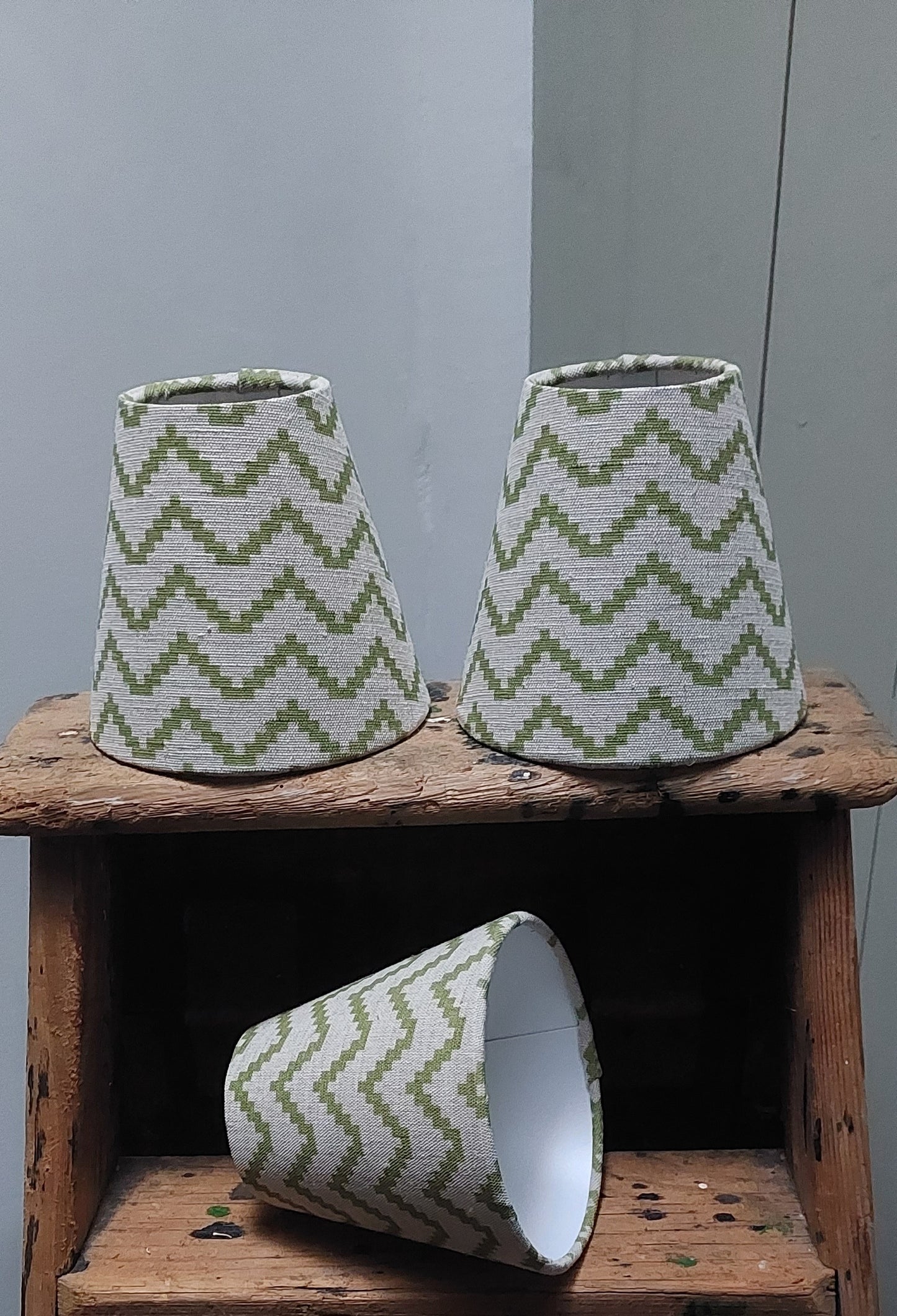 Linen Zig Stipes Candle Clip Lampshade