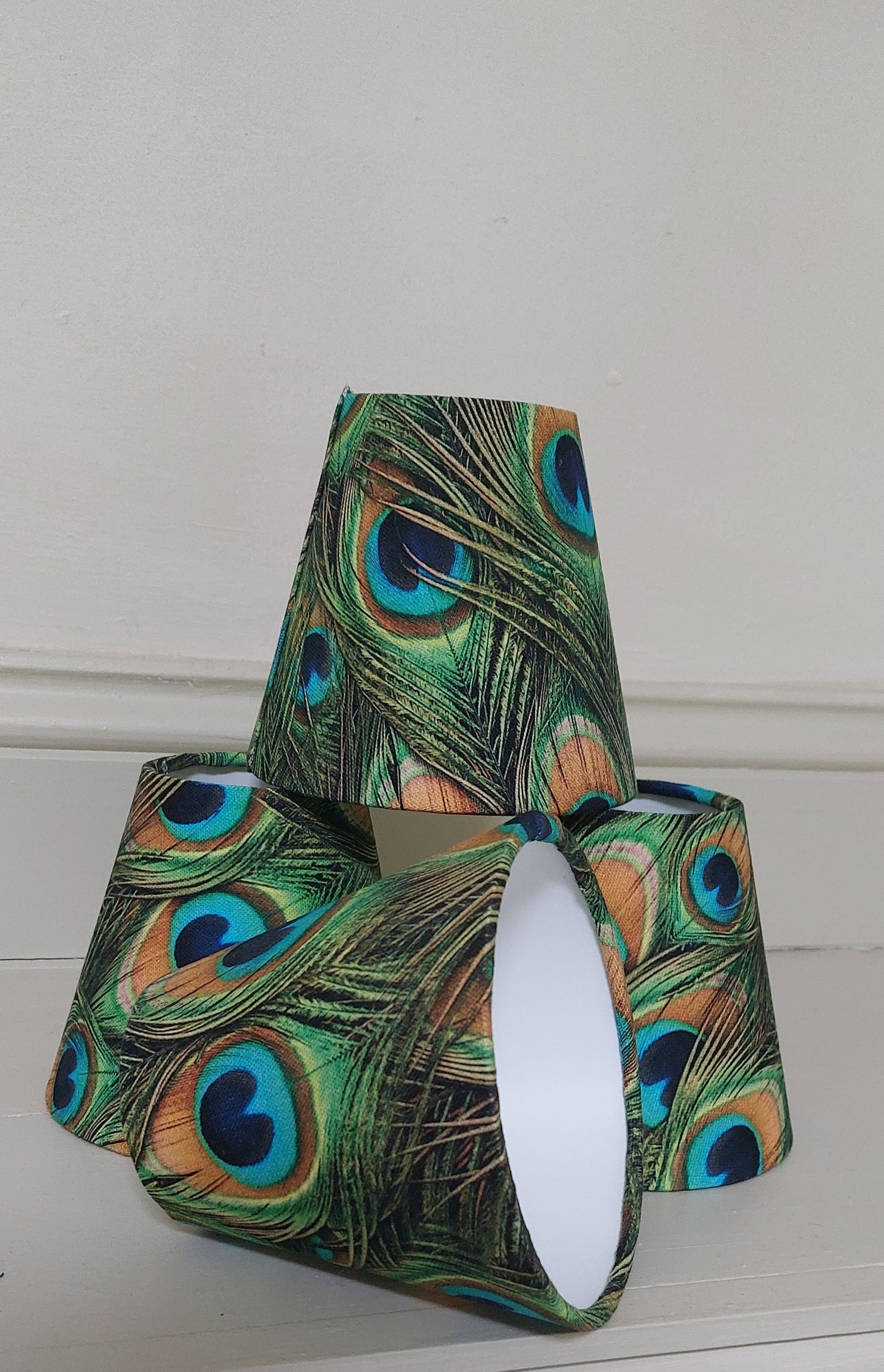 Peacock feather Candle Clip on Lampshade