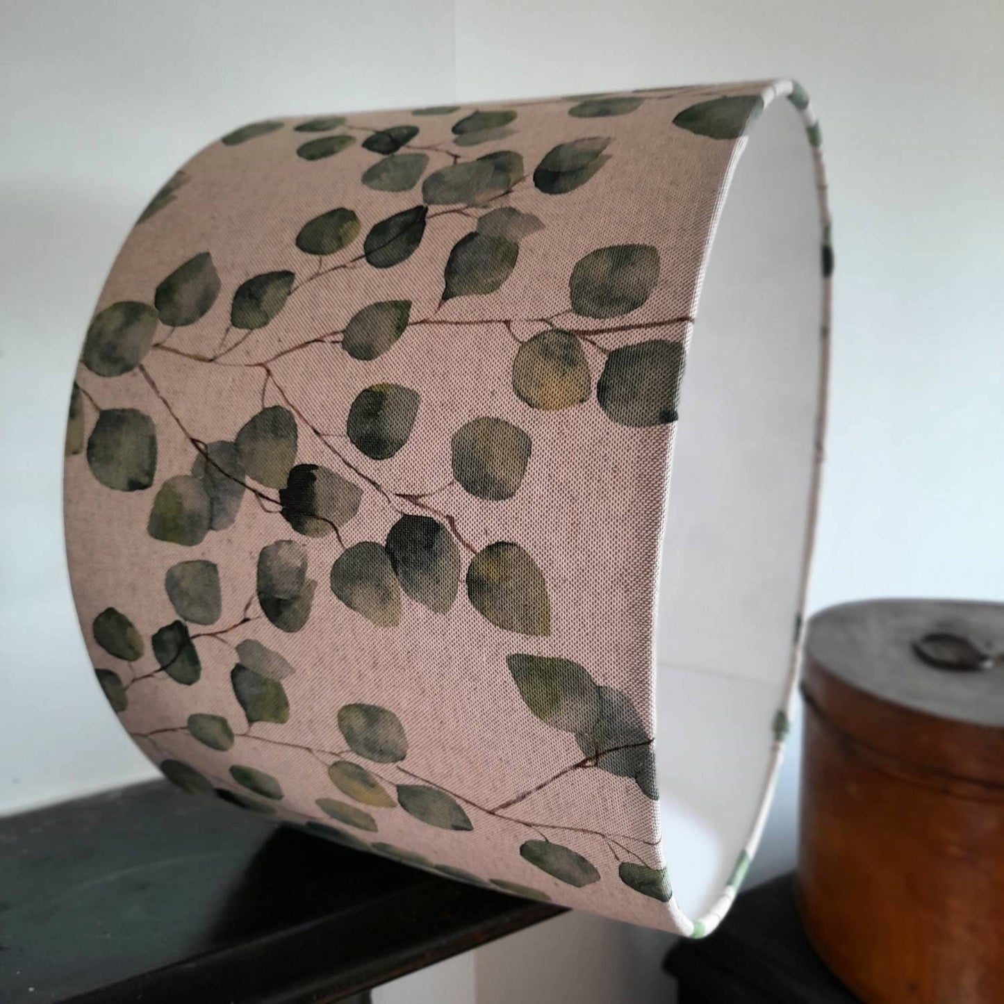 Green Eucalyptus Leaves Linen Handmade Lampshade