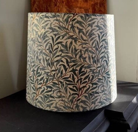 William Morris Handmade Lampshade Teal Willow Bough Tapered