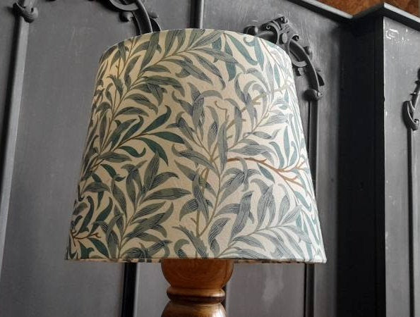 William Morris Handmade Lampshade Teal Willow Bough Tapered