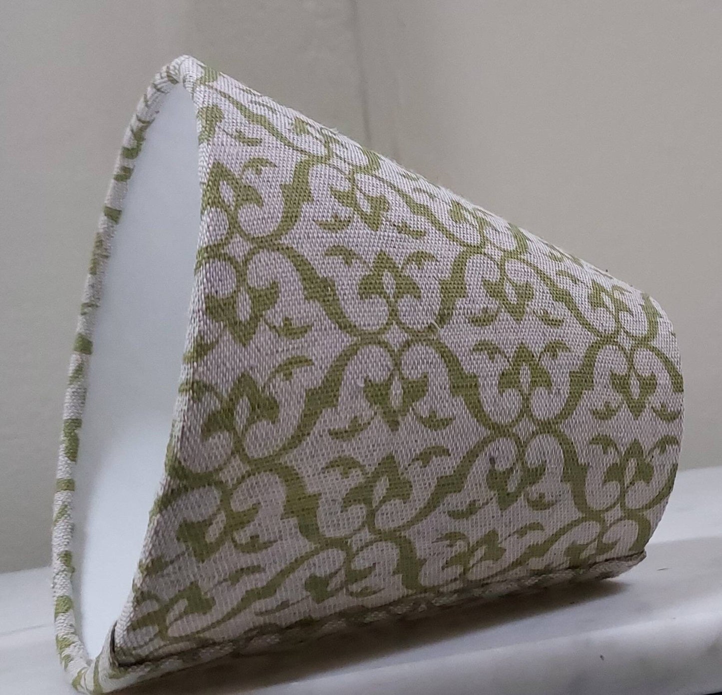 Pure Linen Green Oatmeal Candle Clip Lampshade for Wall Lights Chandeliers