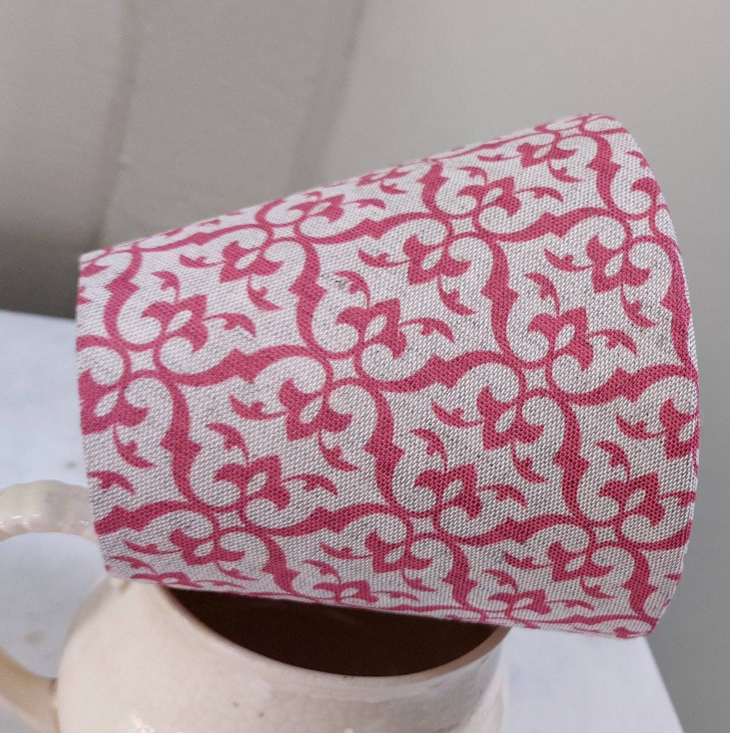 Pure Linen Red Rasberry Oatmeal Candle Clip Lampshade for Wall Lights Chandeliers