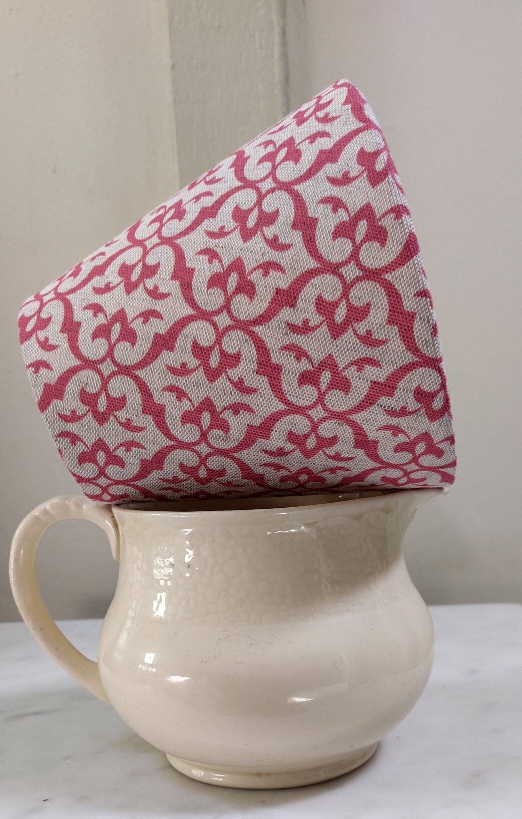 Pure Linen Red Rasberry Oatmeal Candle Clip Lampshade for Wall Lights Chandeliers