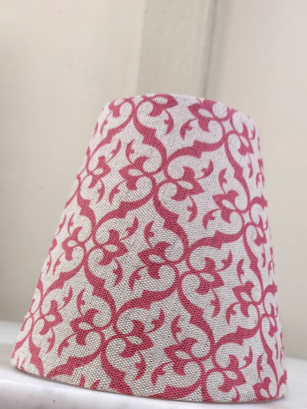 Pure Linen Red Rasberry Oatmeal Candle Clip Lampshade for Wall Lights Chandeliers