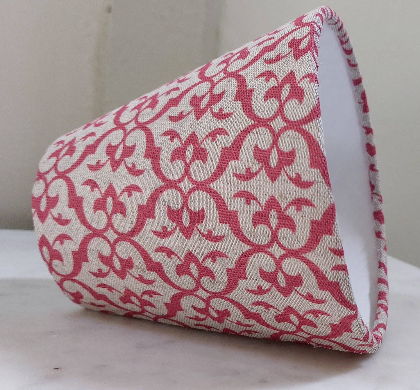 Pure Linen Red Rasberry Oatmeal Candle Clip Lampshade for Wall Lights Chandeliers