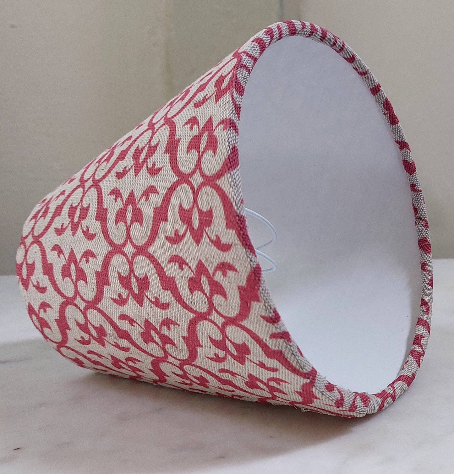 Pure Linen Red Rasberry Oatmeal Candle Clip Lampshade for Wall Lights Chandeliers