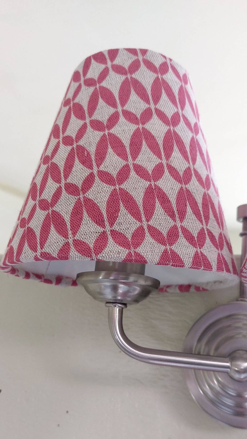 Red Scandi Linen Candle Clip Lampshade