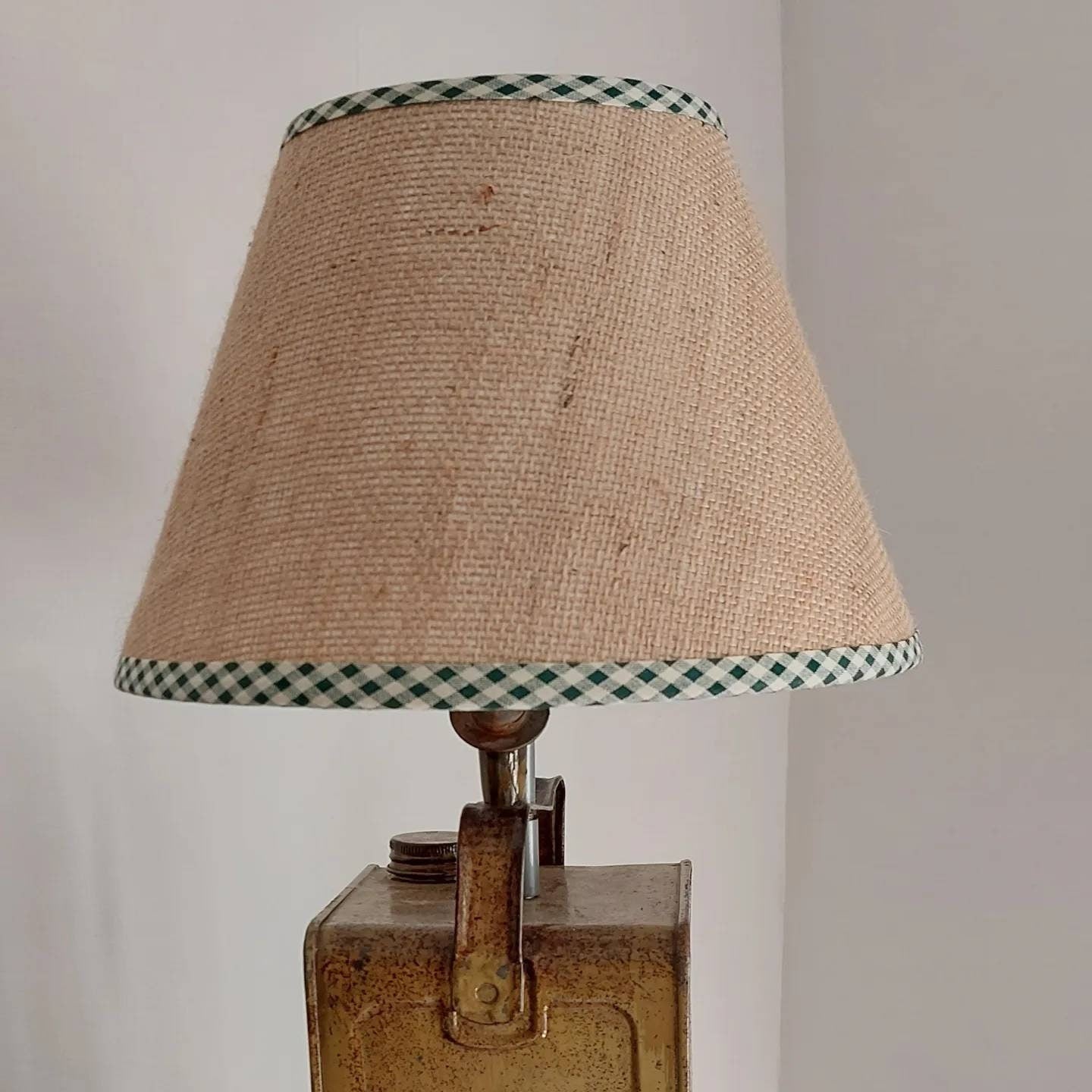 French style hessian lampshade trim color choice tapered or coolie
