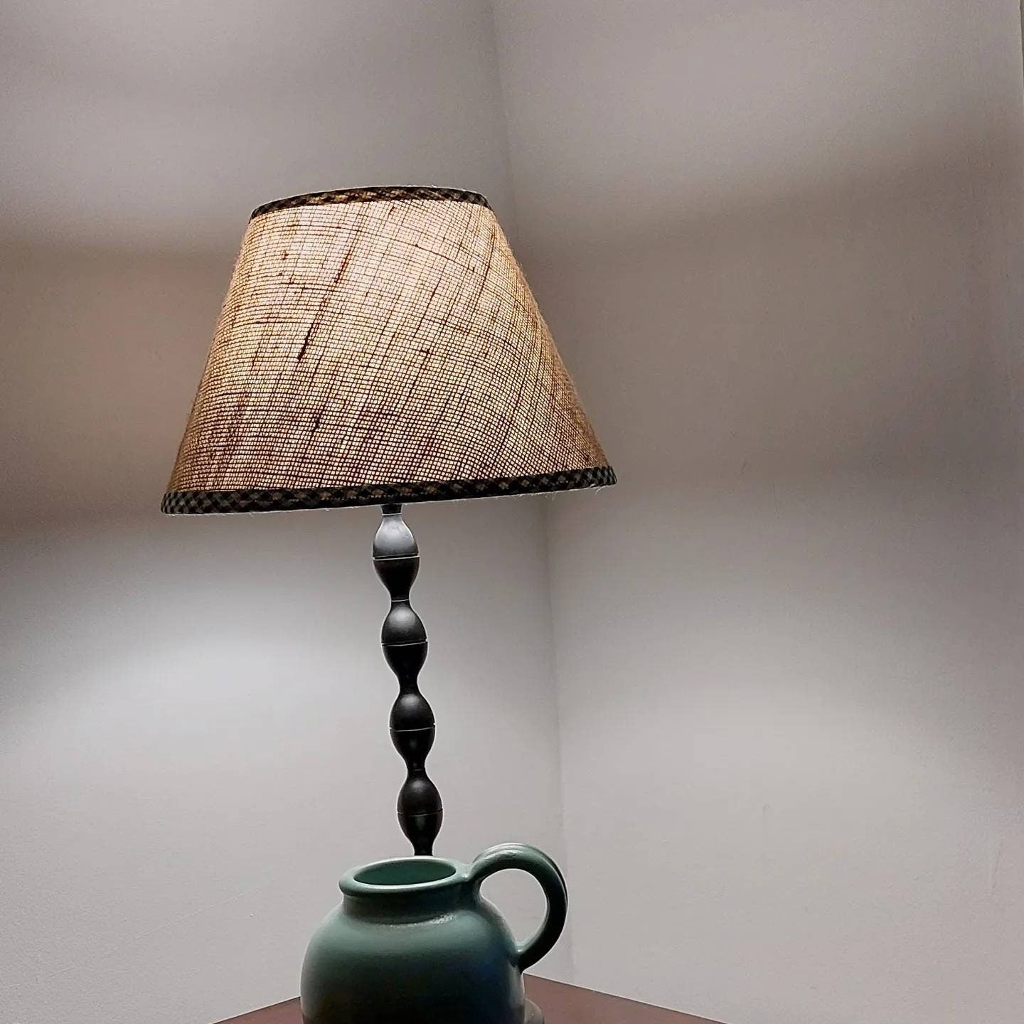 French style hessian lampshade trim color choice tapered or coolie