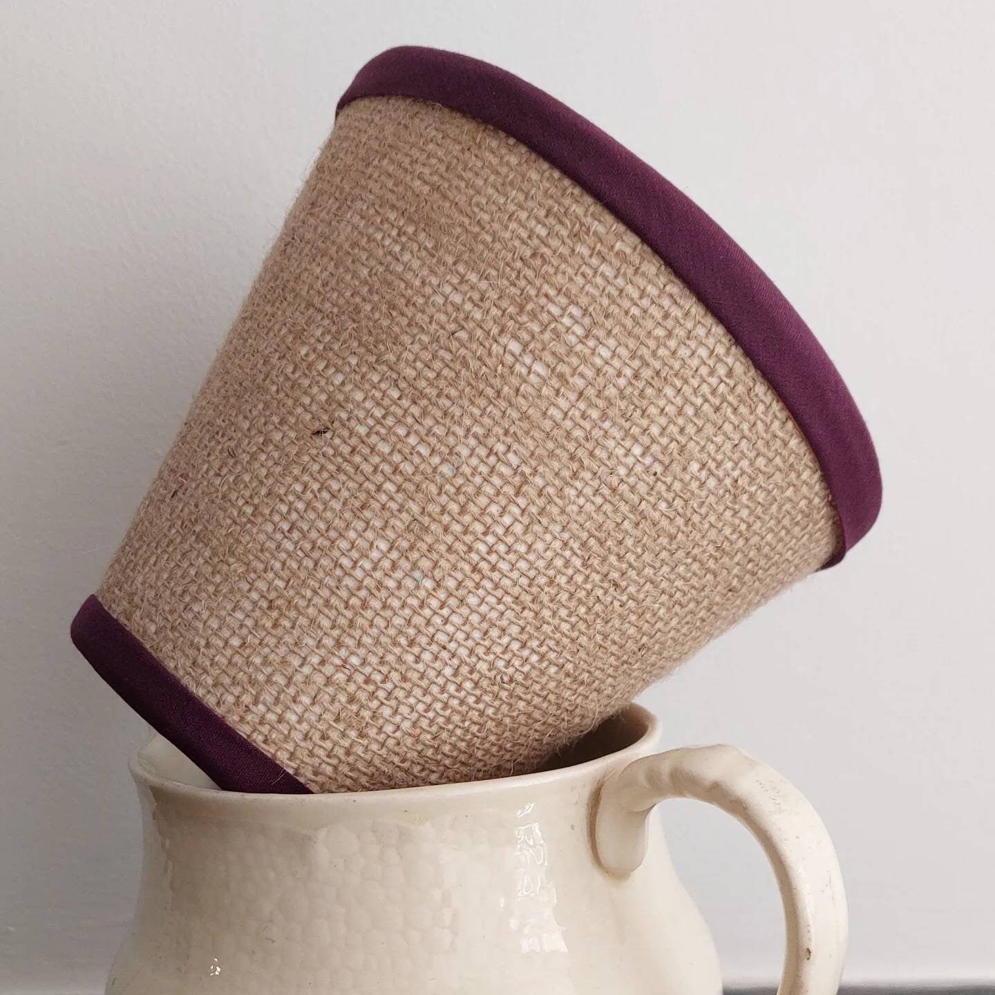 Hessian Candle Clip Lampshade With Trim