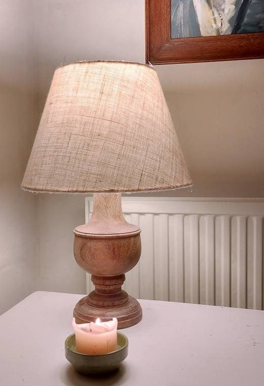 White hessian handmade lamp shade