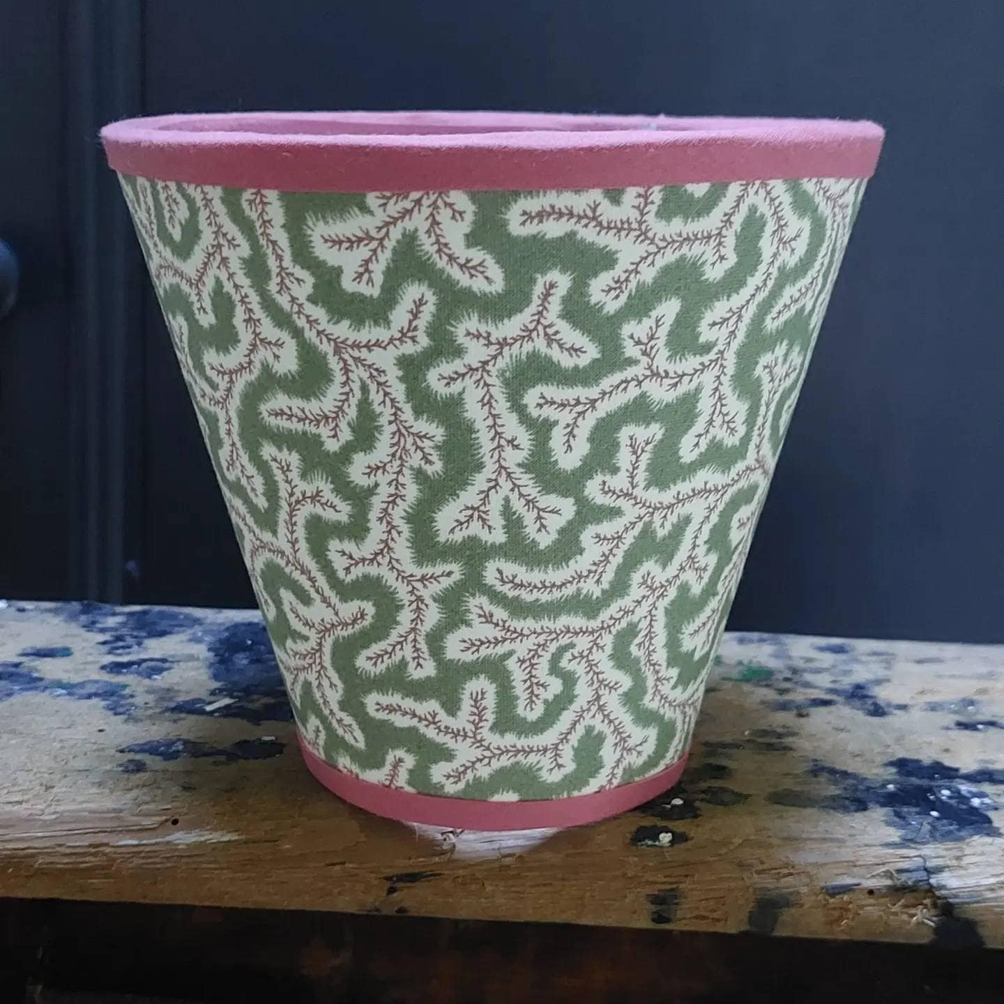 Green Sanderson Dulcie linen candle clip lampshade