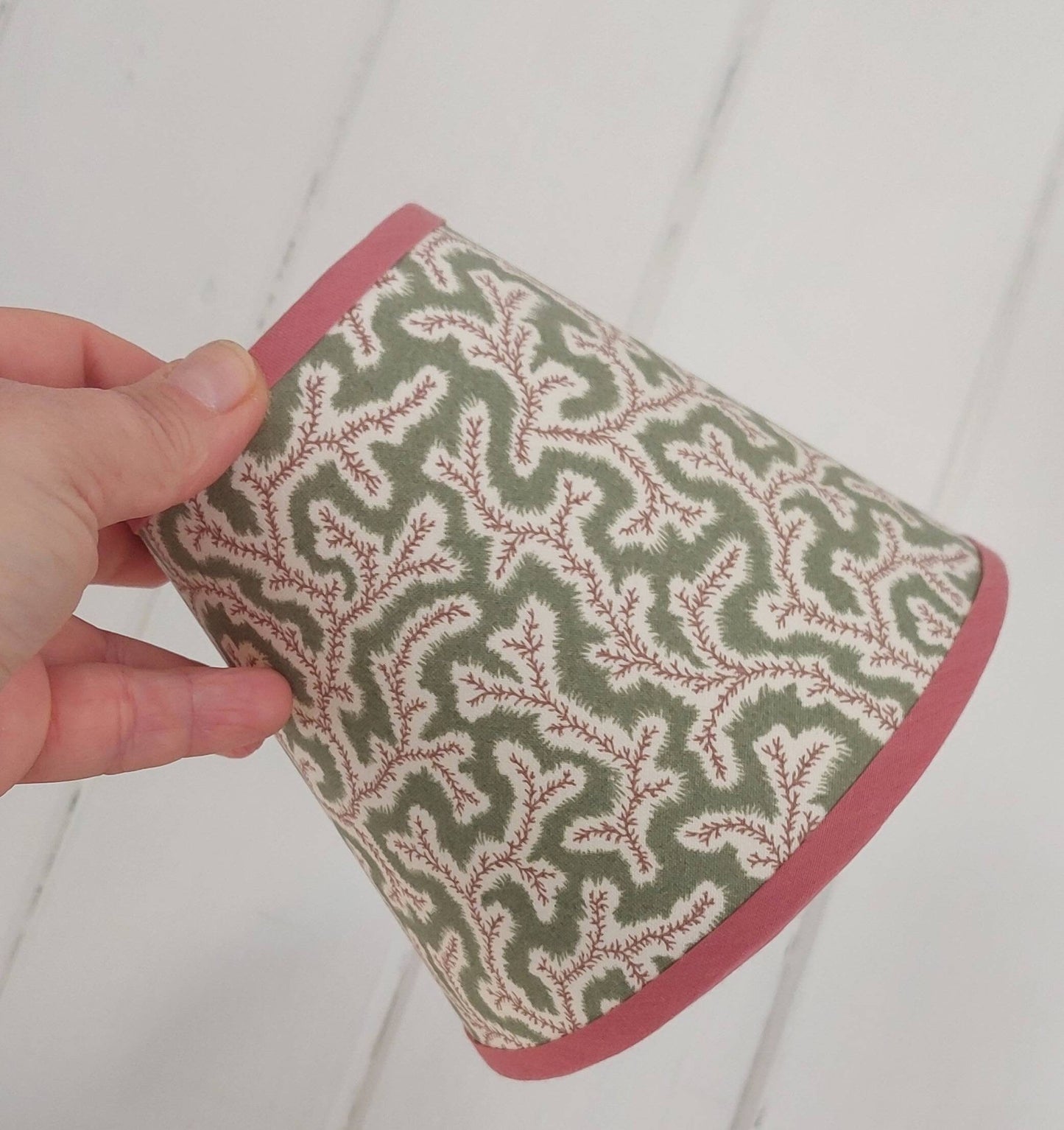 Green Sanderson Dulcie linen candle clip lampshade
