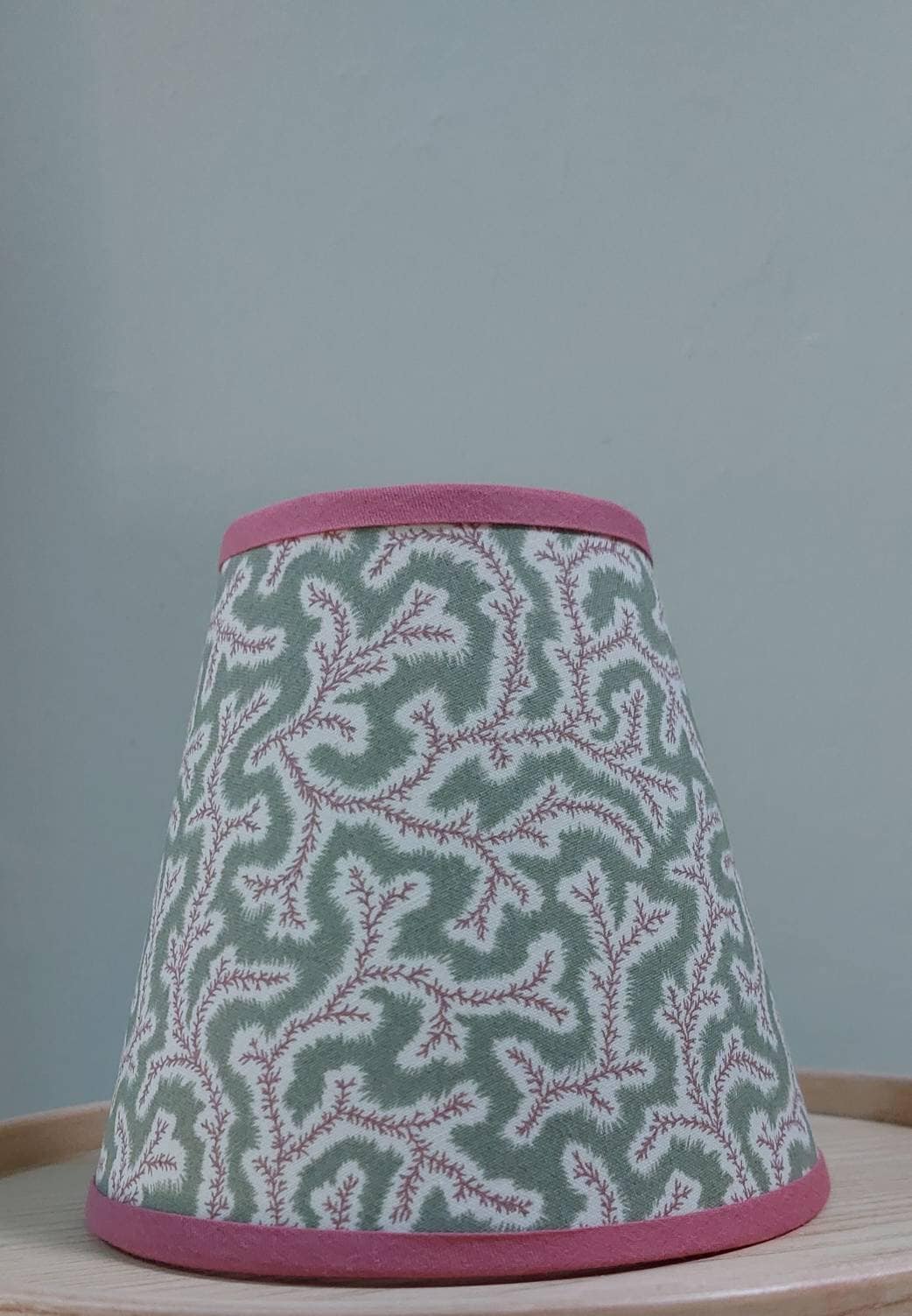 Green Sanderson Dulcie linen candle clip lampshade