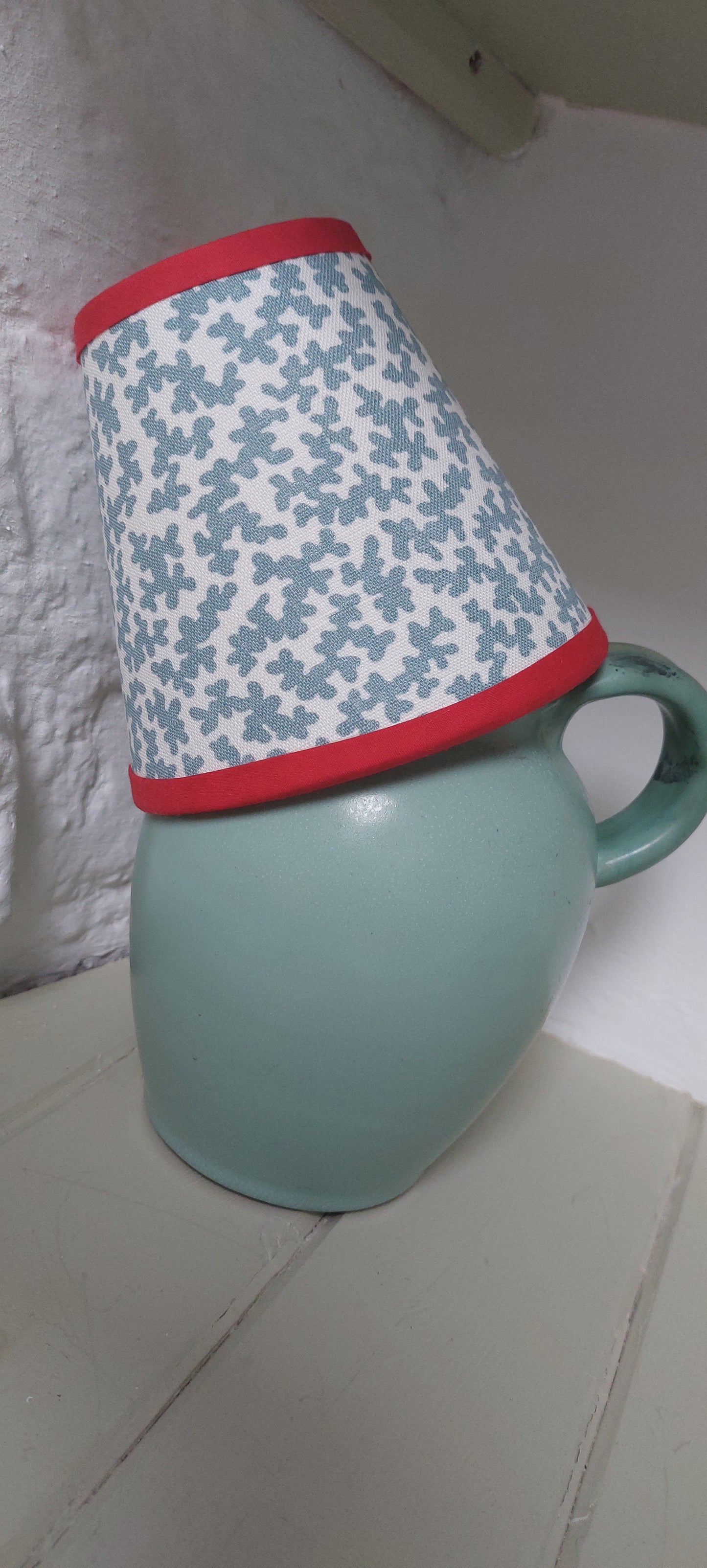 Colefax and Flower   Candle Clip  Lampshade with colour trim choice