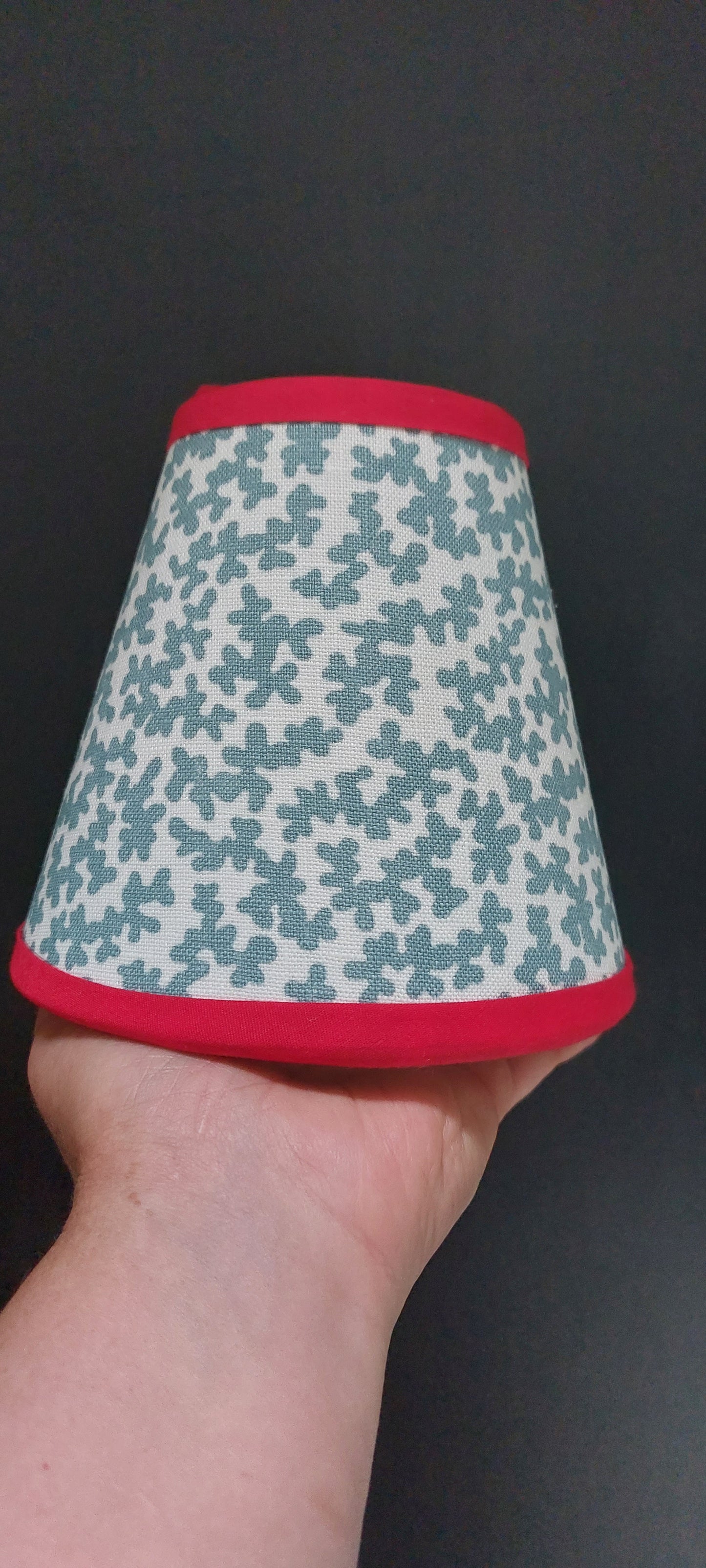 Colefax and Flower   Candle Clip  Lampshade with colour trim choice