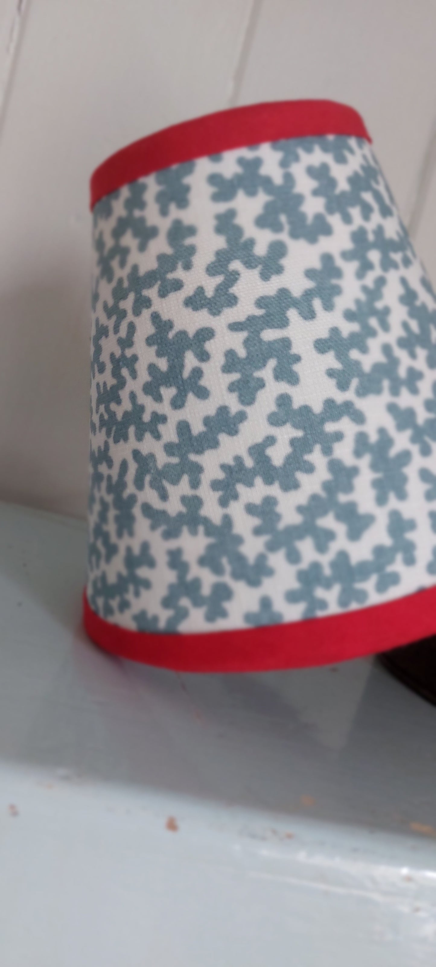 Colefax and Flower   Candle Clip  Lampshade with colour trim choice