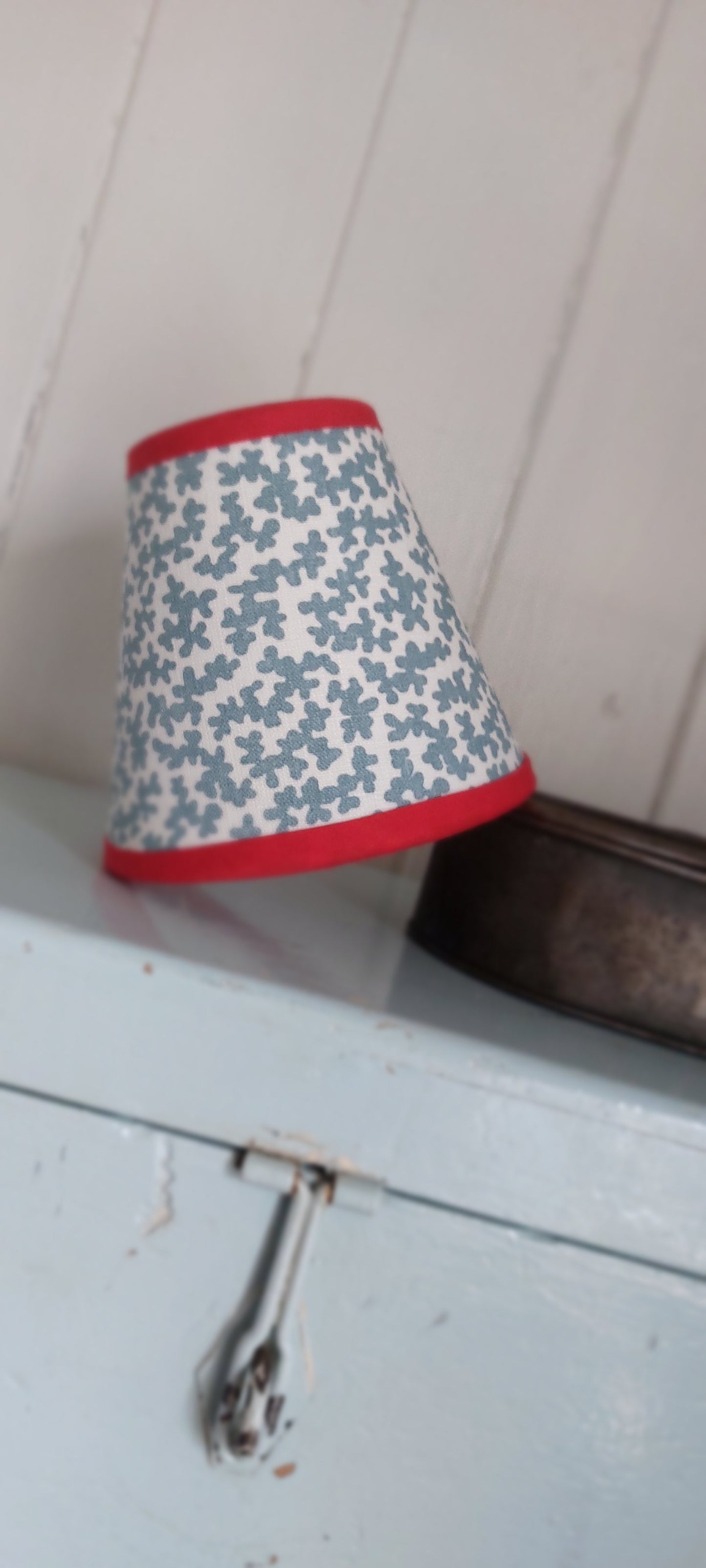 Colefax and Flower Teal Sea Candle Clip Lampshade Wall lights