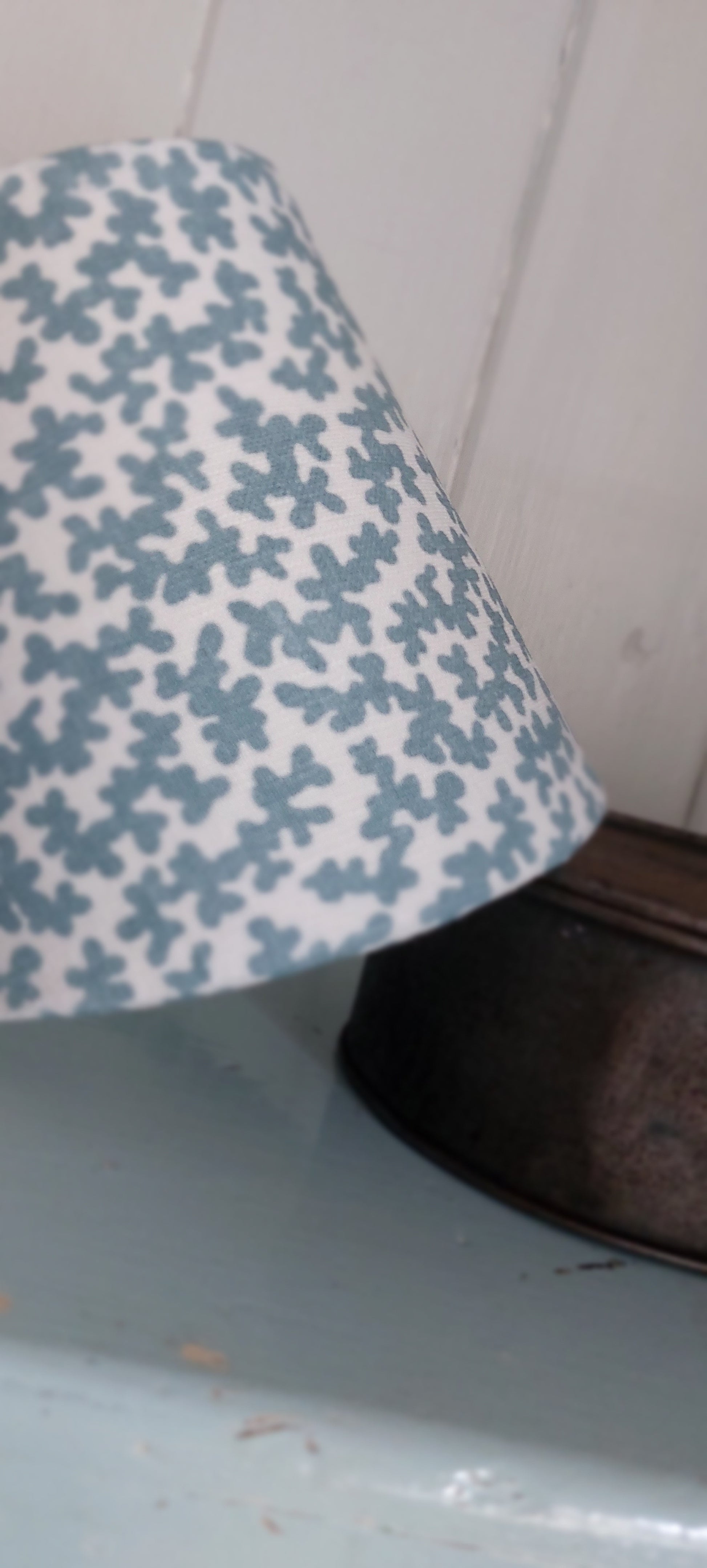 Colefax blue candle clip lampshade Uk